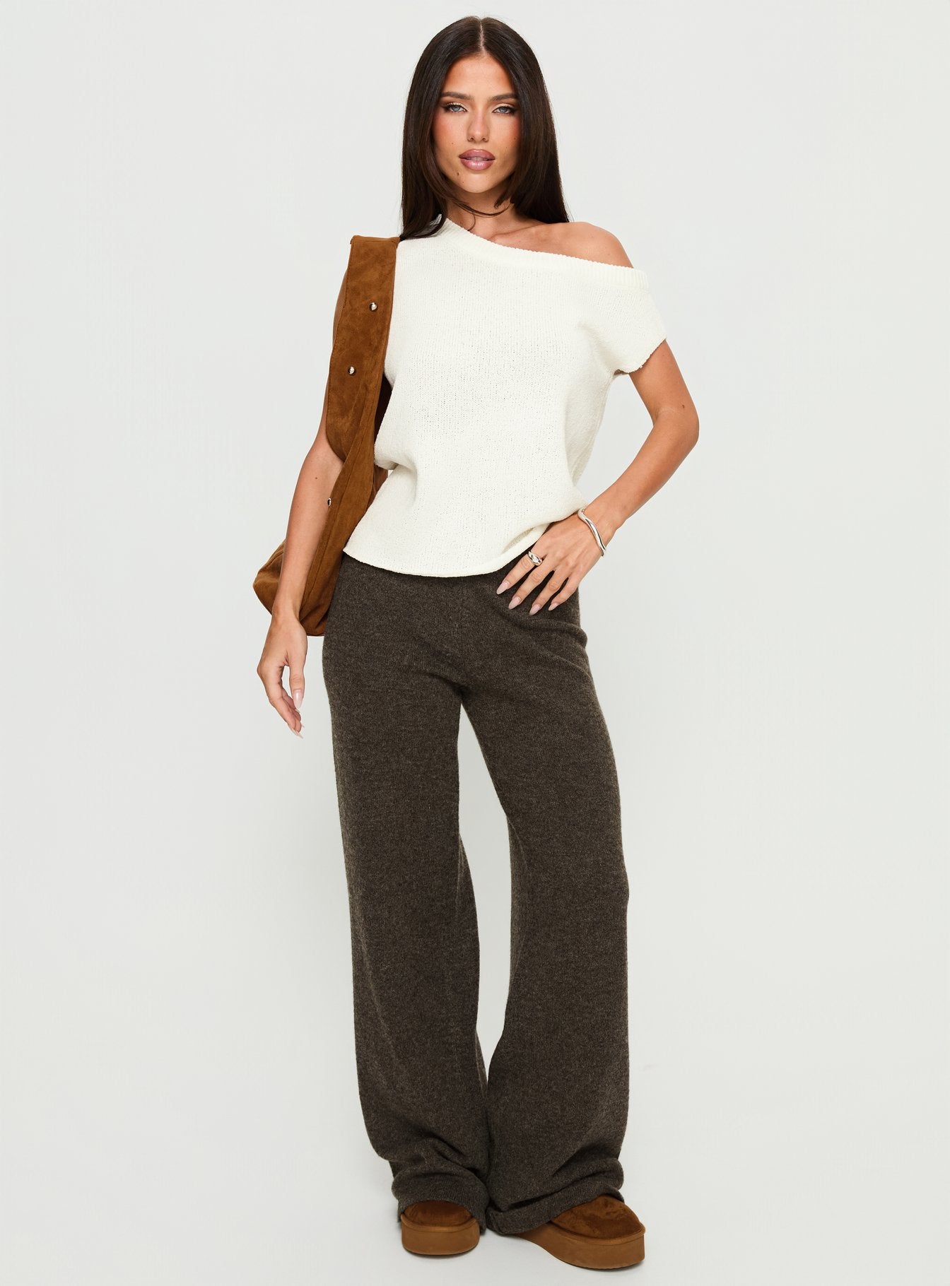 Karee Knit Pants Brown - Image 3