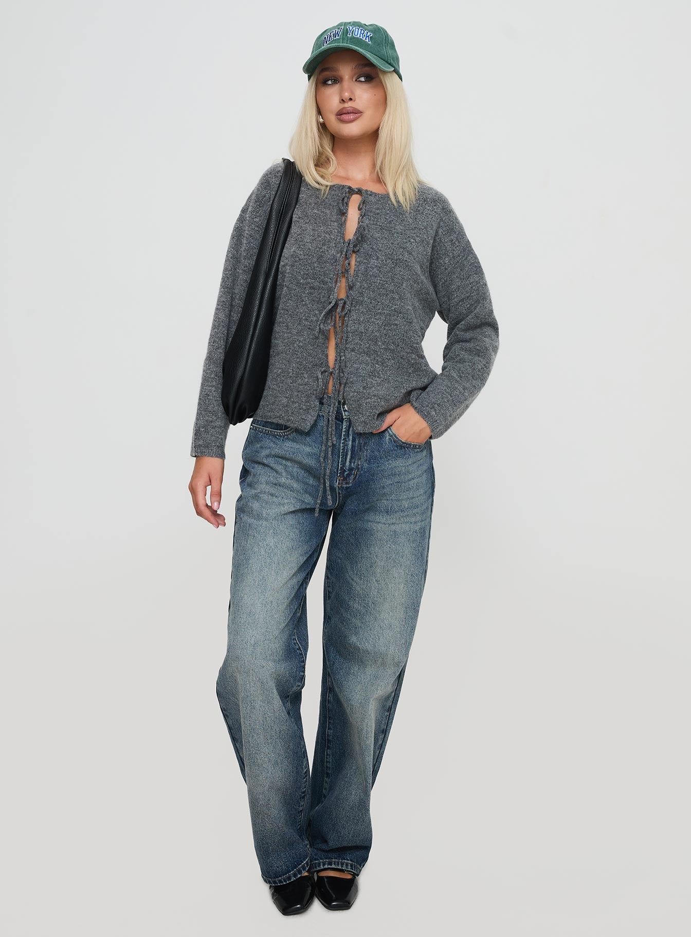 Alternative view of Frosty Knit Cardigan Grey