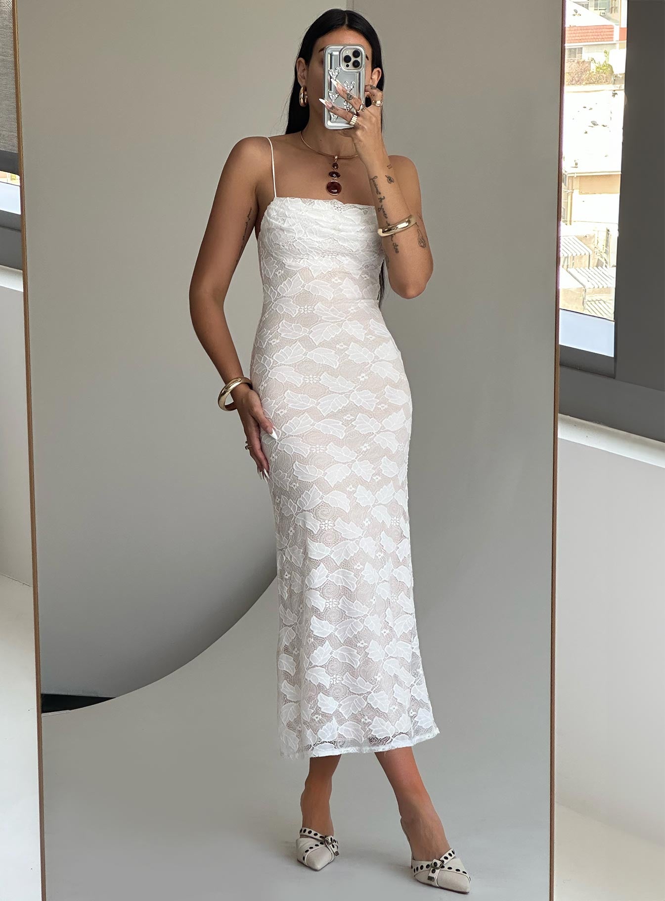 Azra Maxi Dress White - Image 8