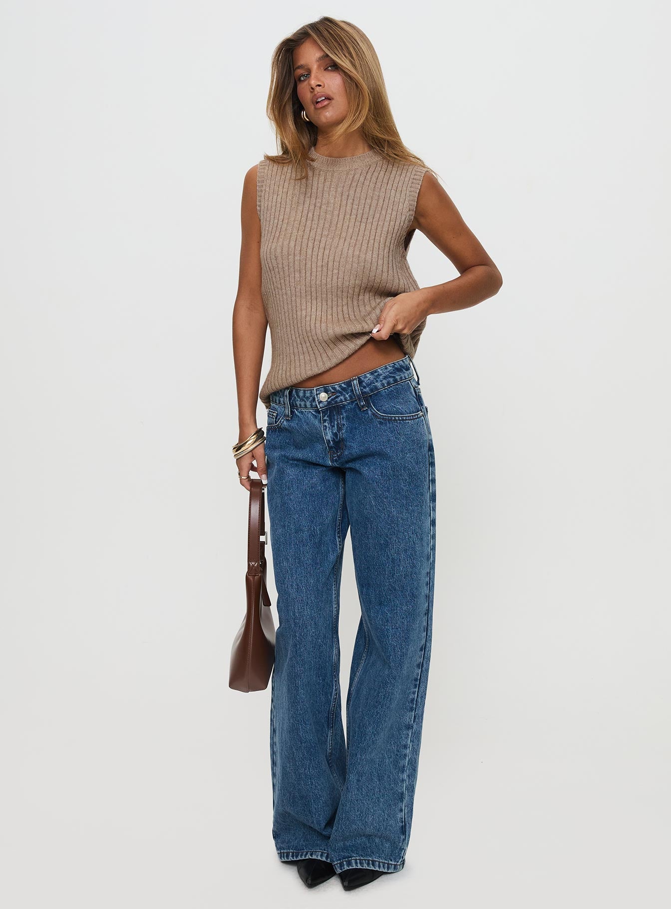 Alternative view of Jessabell Rib Sleeveless Top Mocha
