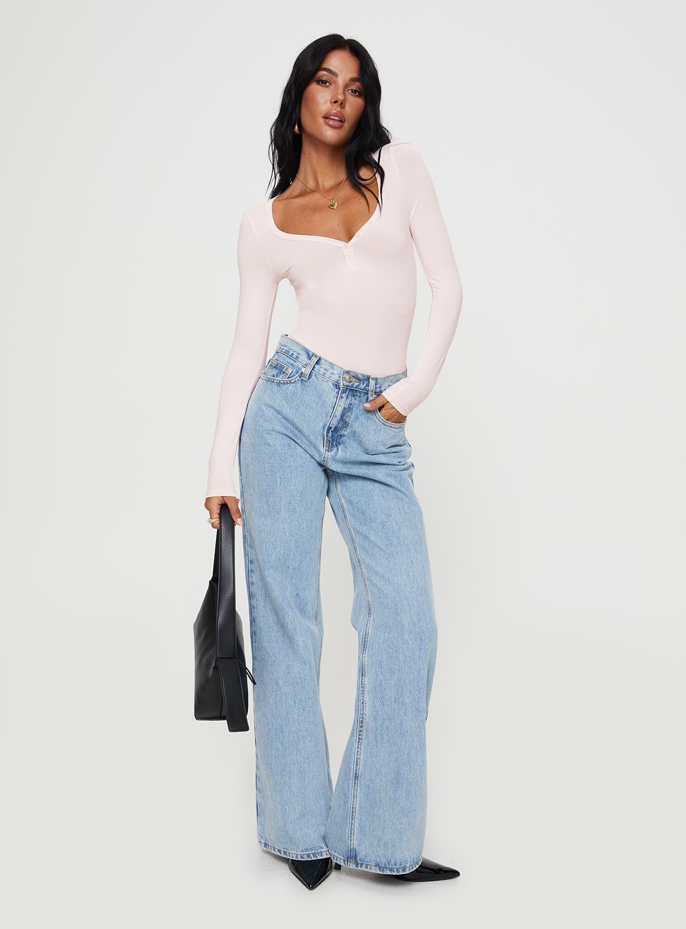 Alternative view of Delgado Long Sleeve Bodysuit Pink