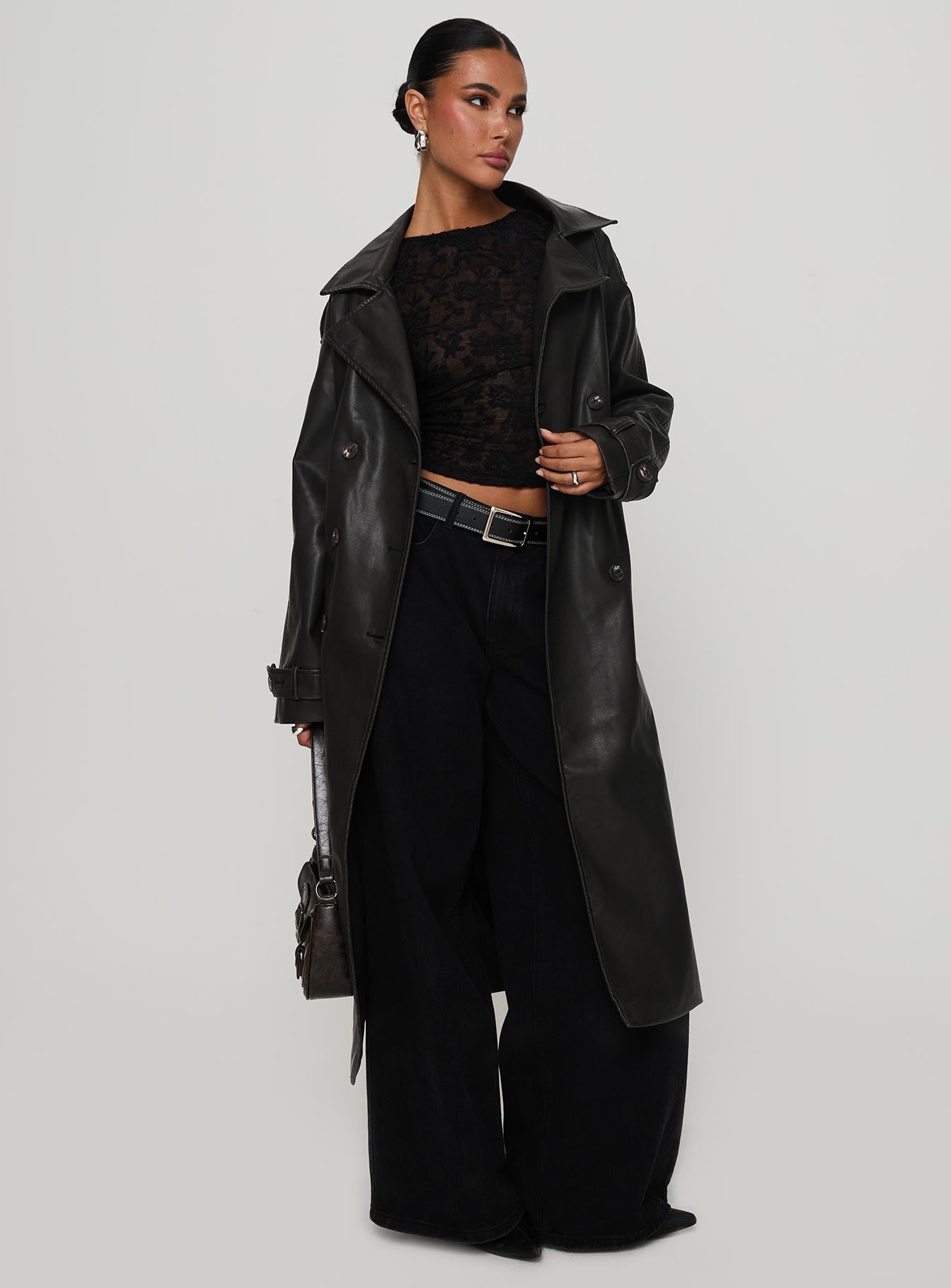 Alternative view of Day To Night Faux Leather Jacket Washed Black