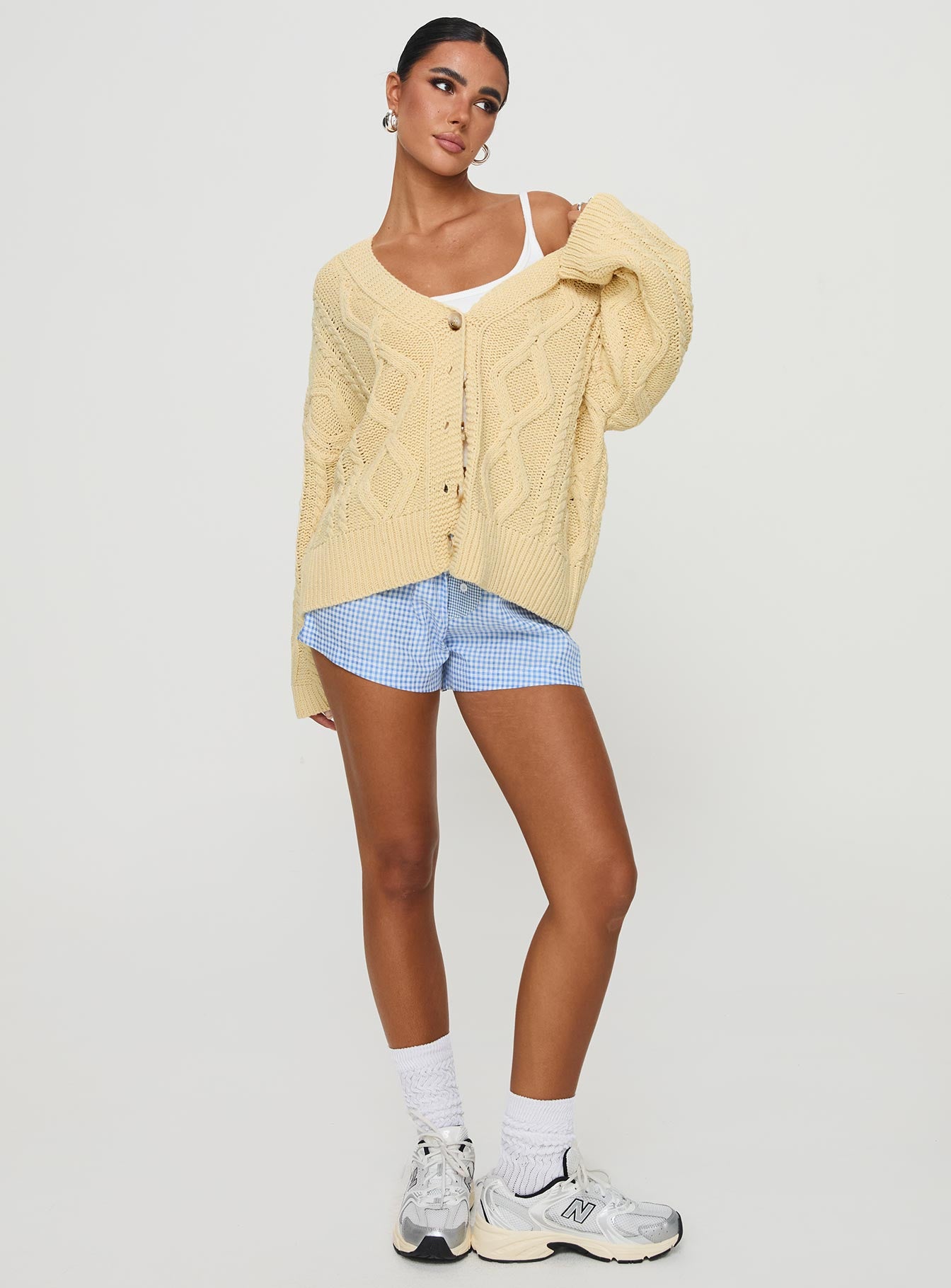 Alternative view of Daxtan Cable Cardigan Lemon