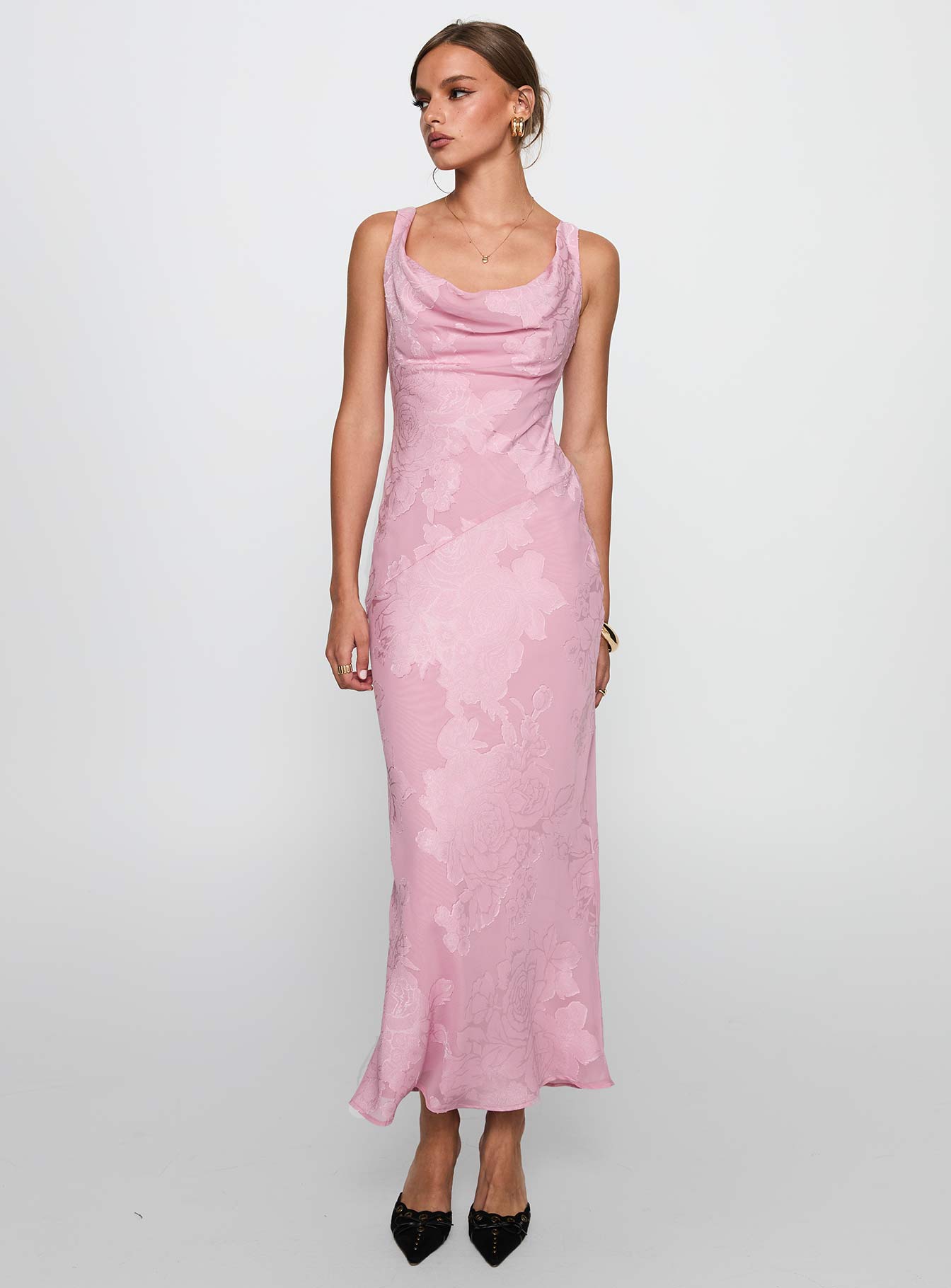 Alternative view of Brietta Cowl Maxi Dress Pink
