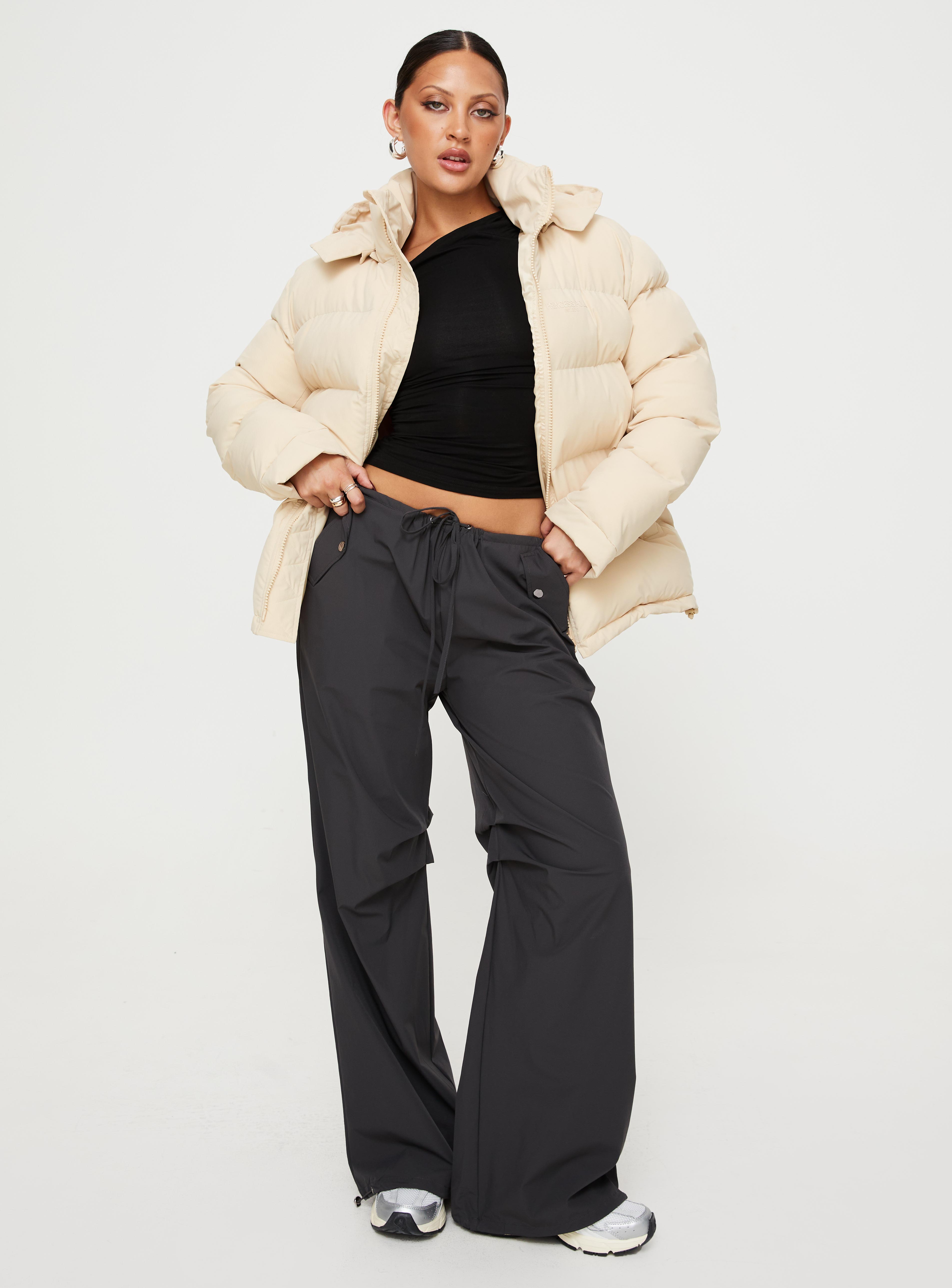 Dream Puff Technical Puffer Jacket Beige - Image 3