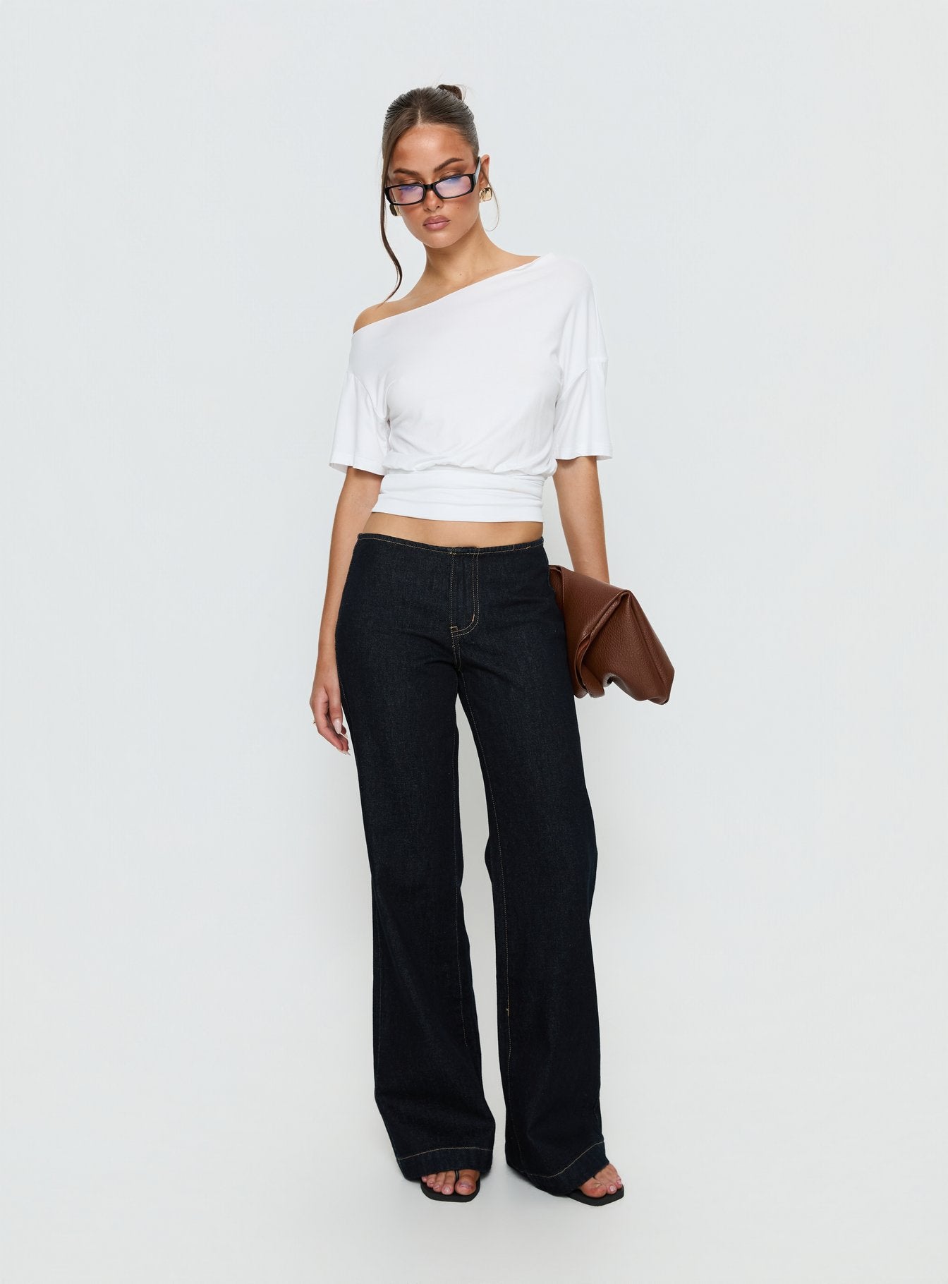 Buenos No Waist Low Rise Straight Leg Jeans Raw Denim - Image 3