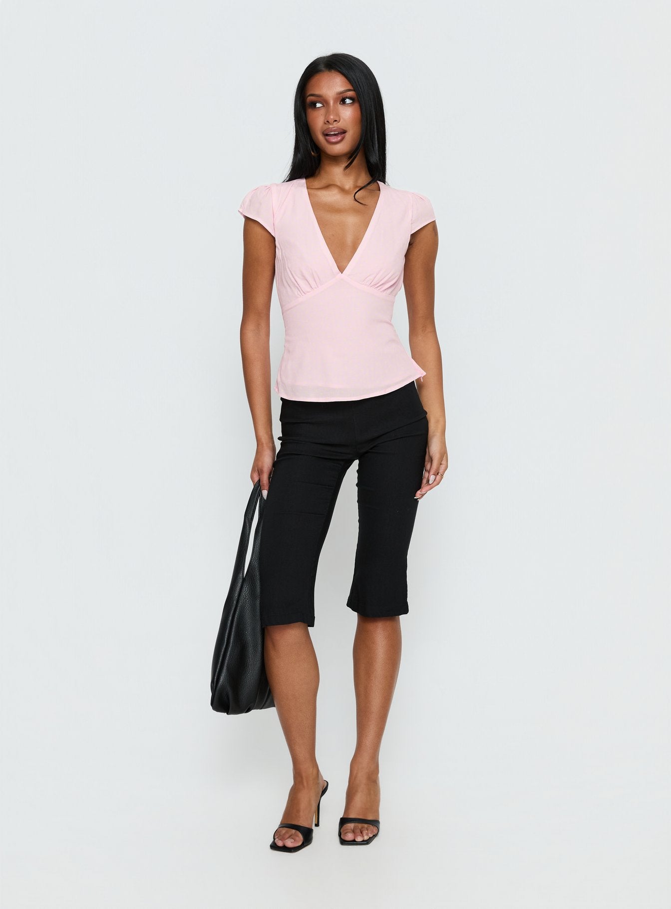 Alternative view of Dalanna Cap Sleeve Top Pink / Lemon Polka