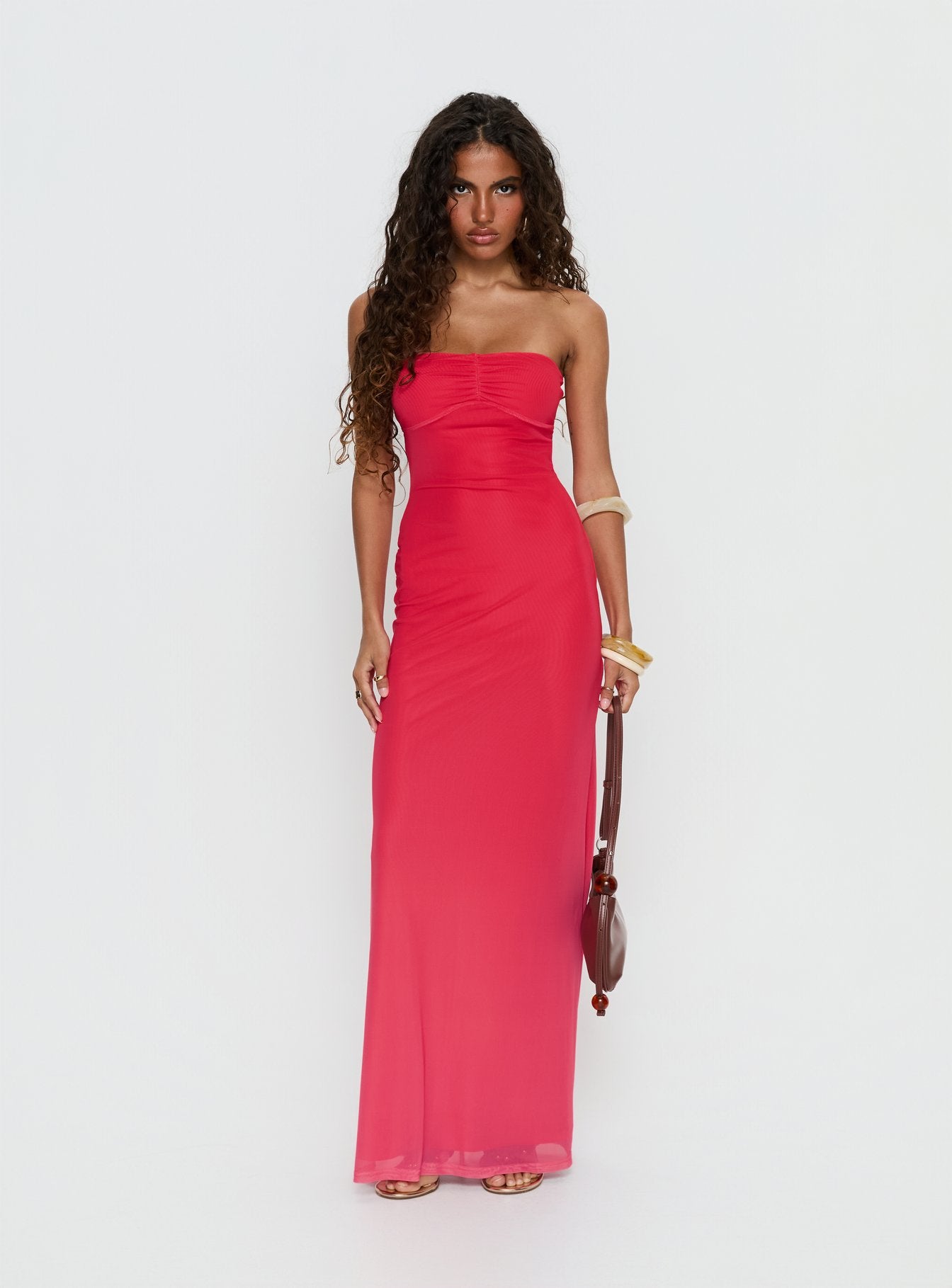 Alternative view of Jesemma Strapless Maxi Dress Hot Pink