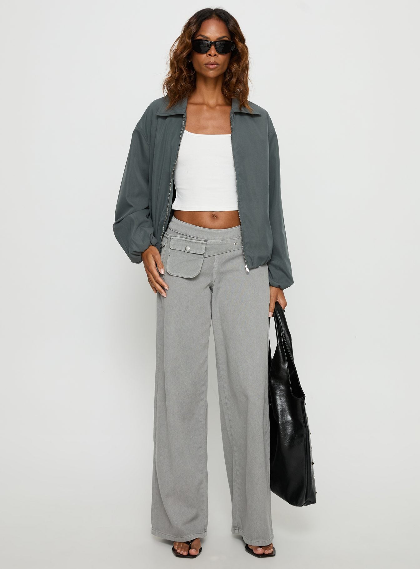 Alternative view of Donetta Collared Jacket Charcoal