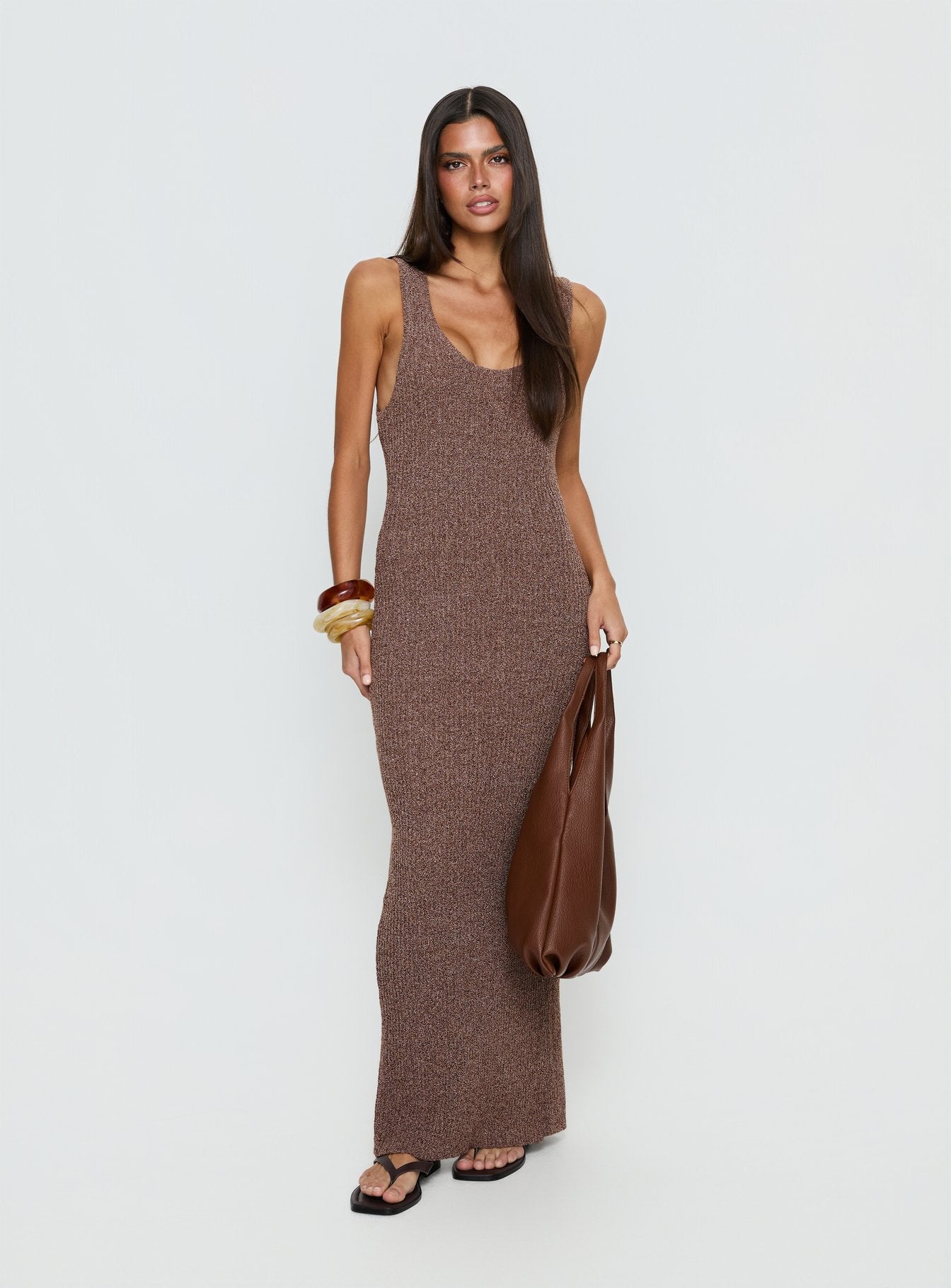 Alternative view of Imirisa Scoop Knit Maxi Dress Mocha