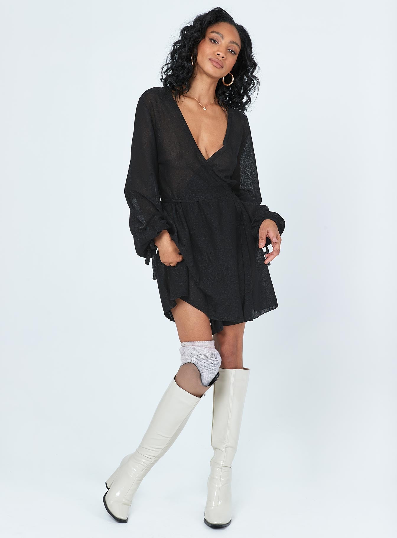 Alternative view of Chiara Long Sleeve Mini Dress Black