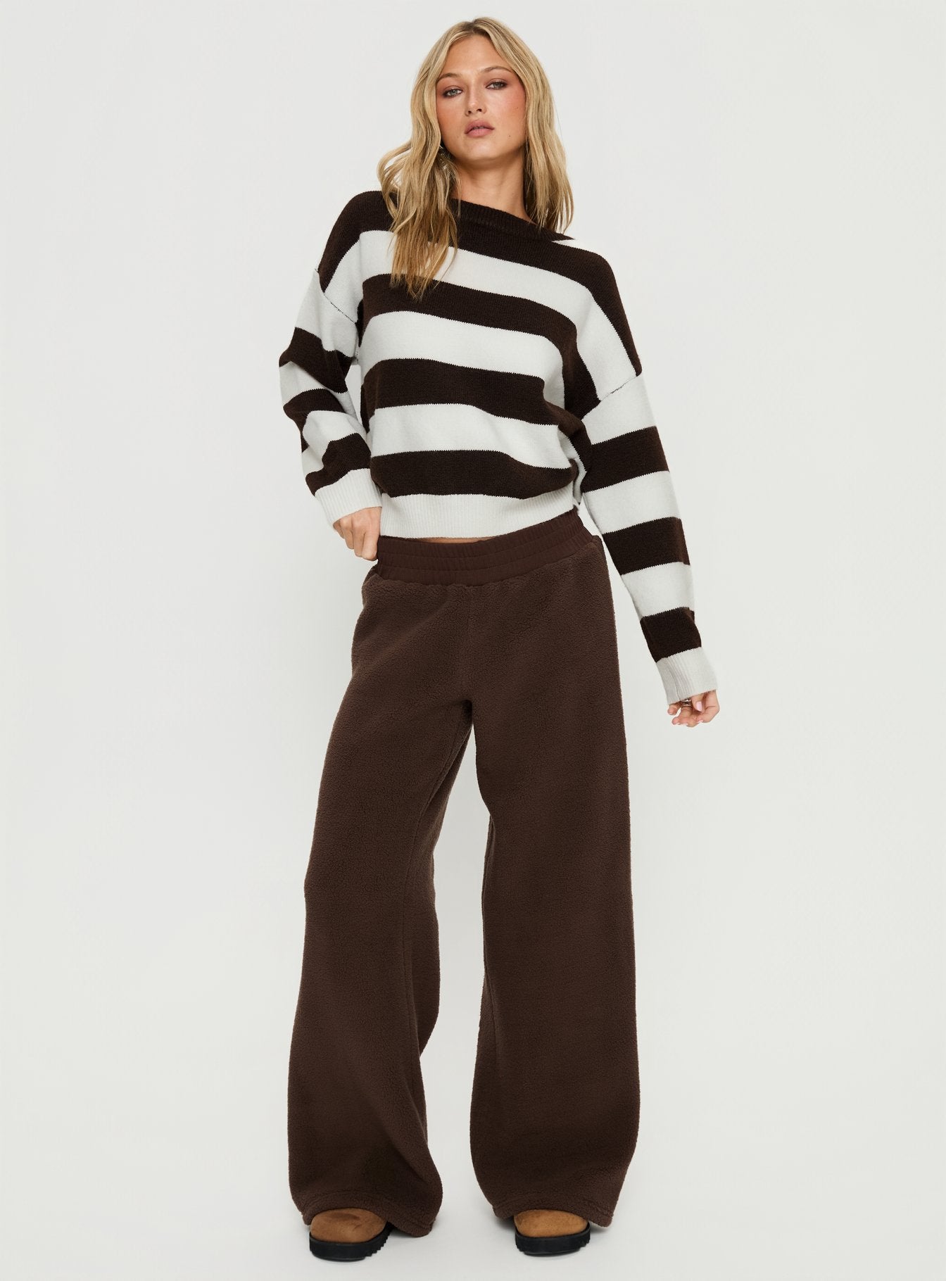 Alternative view of Corlie Crew Neck Knit Sweater Brown Stripe