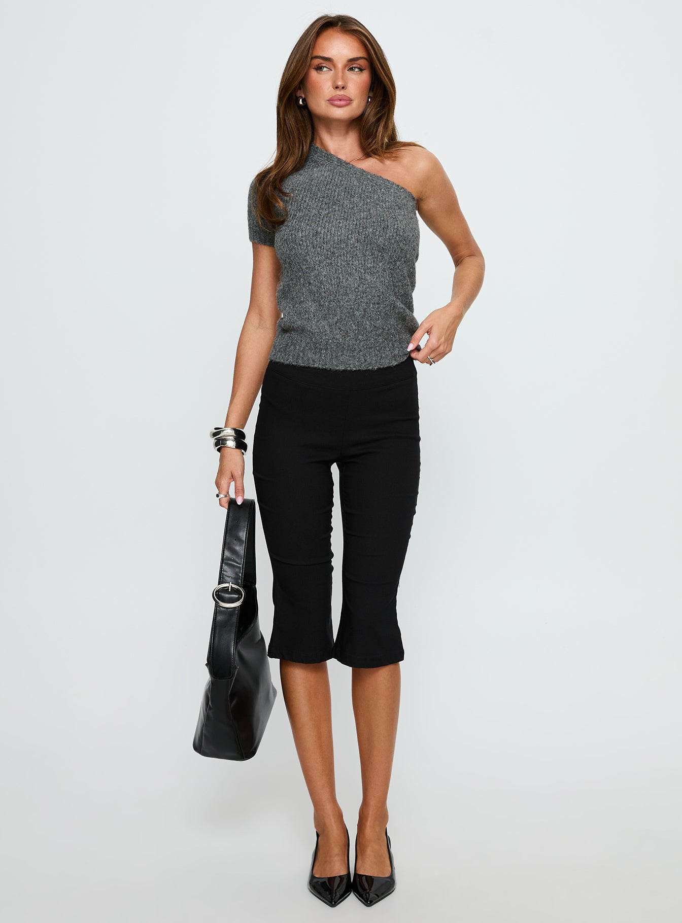 Alternative view of Alysson One Shoulder Top Grey