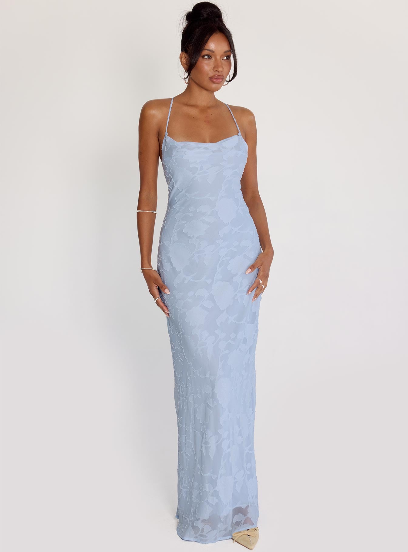 Alternative view of Celena Maxi Dress Blue Burnout