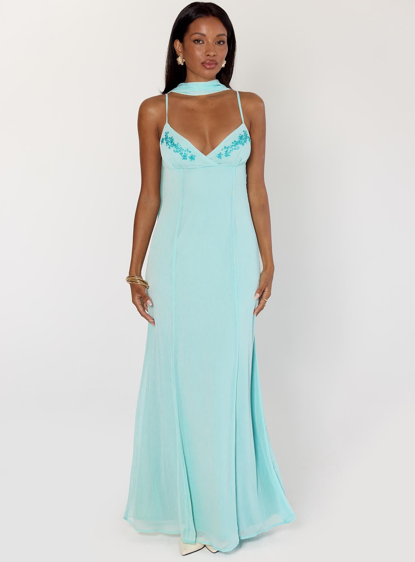 Alternative view of Jadira Scarf Maxi Dress Aqua