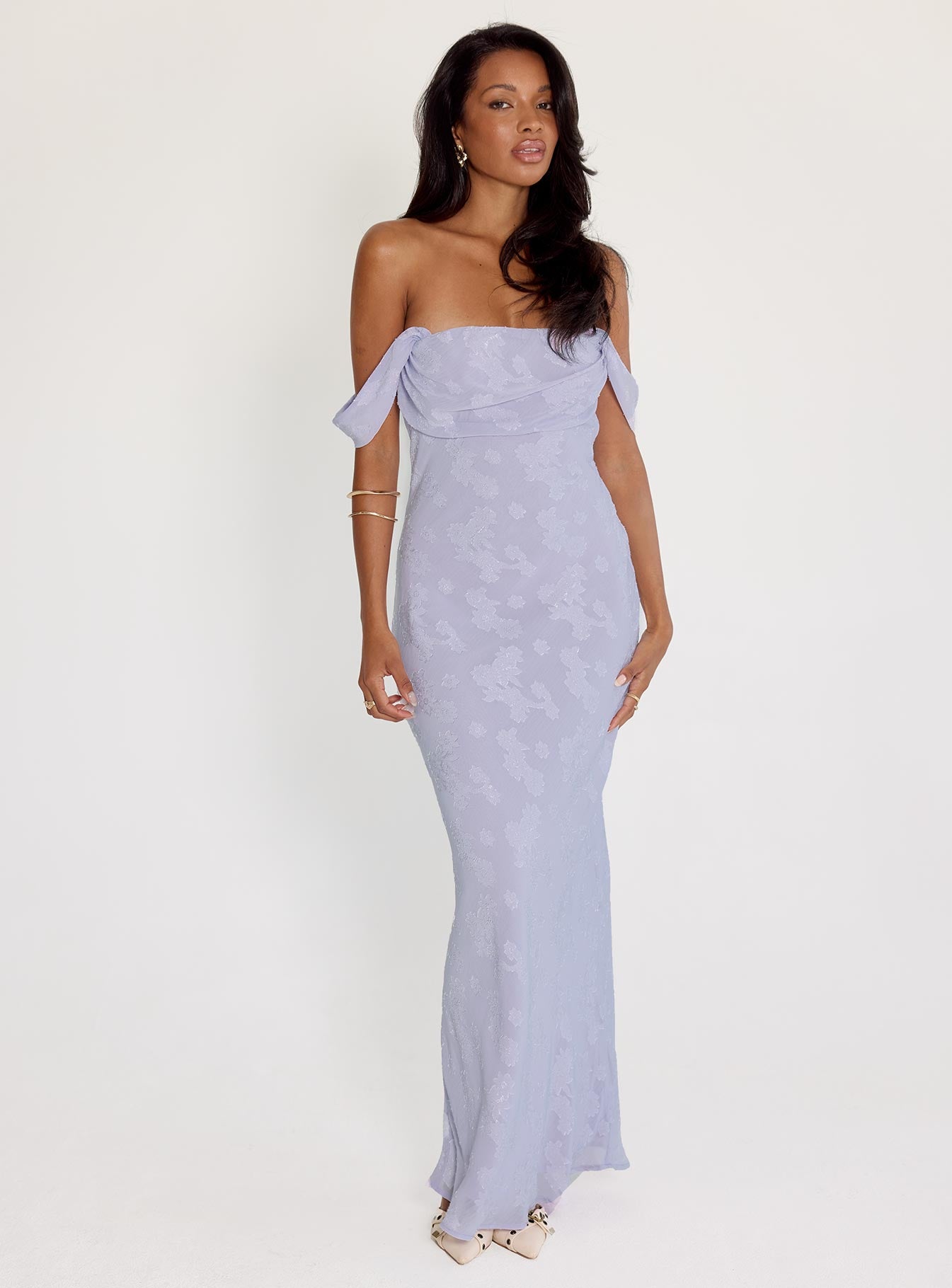 Alternative view of Azura Off The Shoulder Maxi Dress Lilac