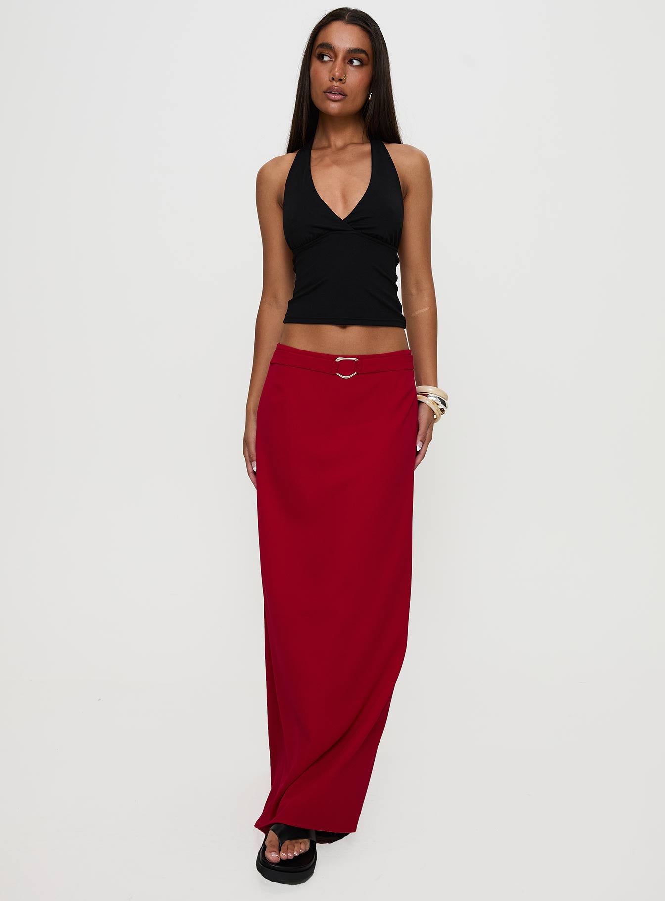 Devoted Maxi Skirt Red - Image 3
