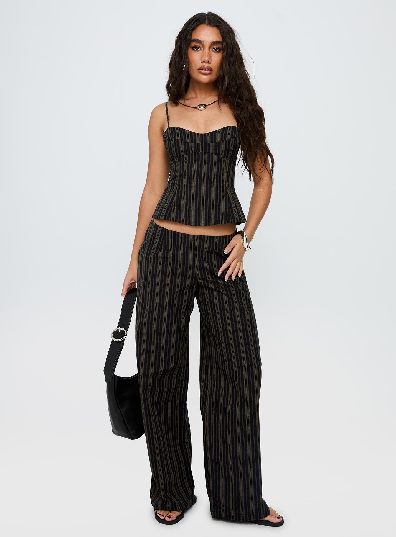 Kierstyn Corset Set Black Stripe - Image 3