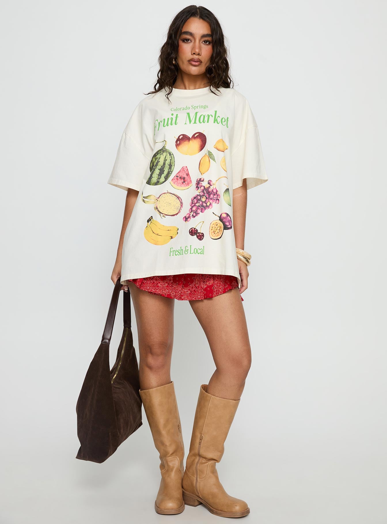 Alternative view of Colorado Springs Market Oversized Graphic Tee Cream