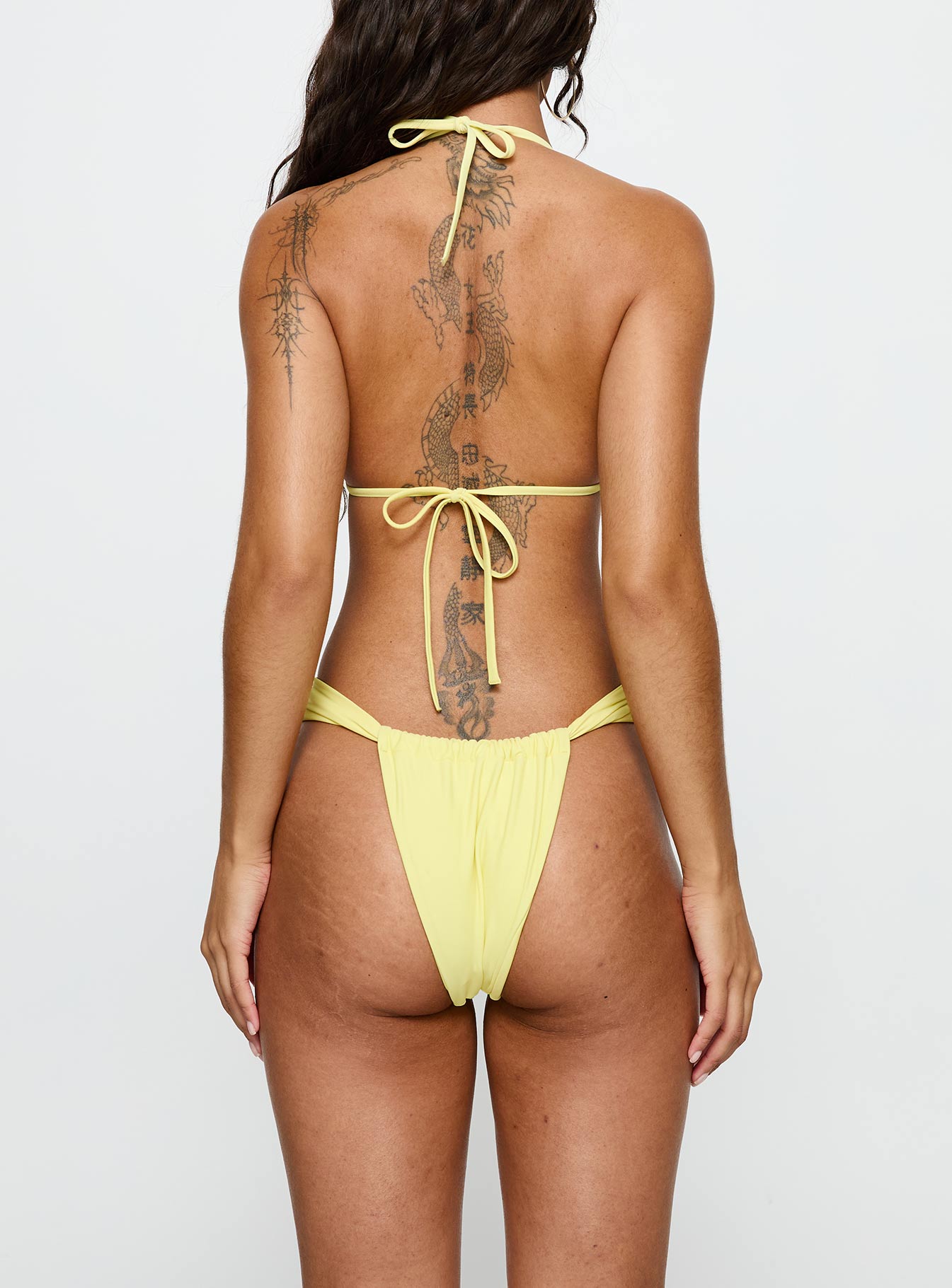 A Good Time Triangle Bikini Top Yellow - Image 3