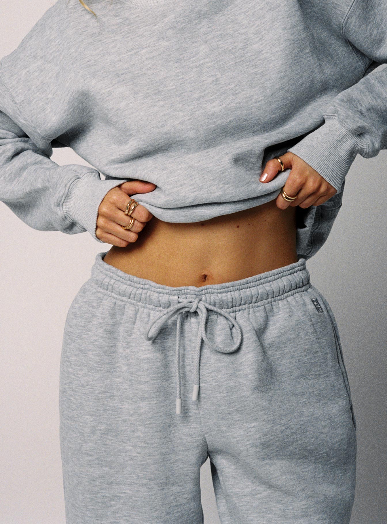 Dream Fleece Ankle Cuff Sweatpants Grey Marle - Image 10