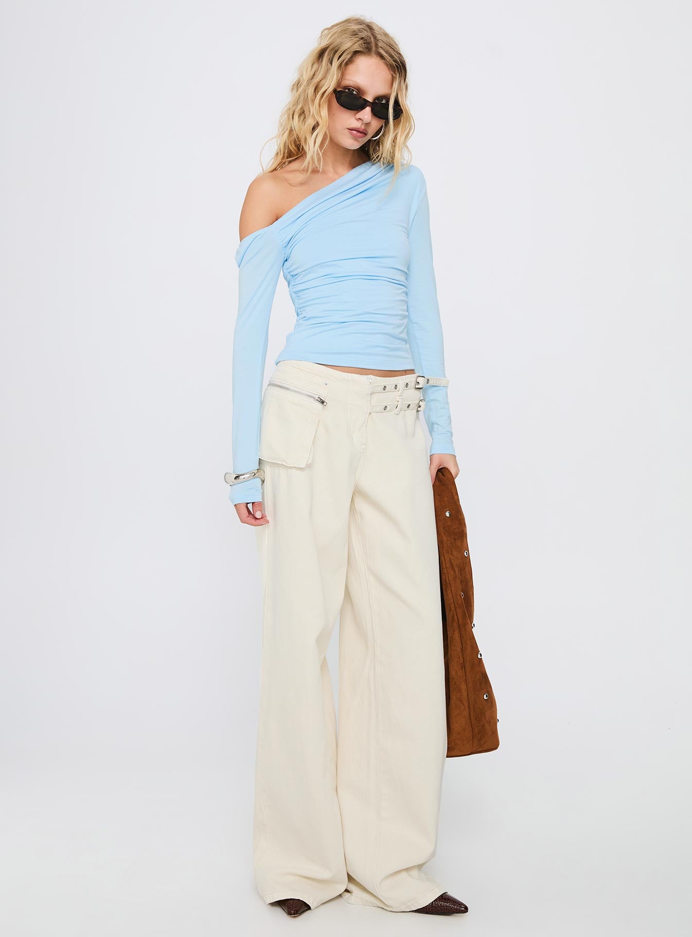 Alternative view of Beller Long Sleeve Top Light Blue