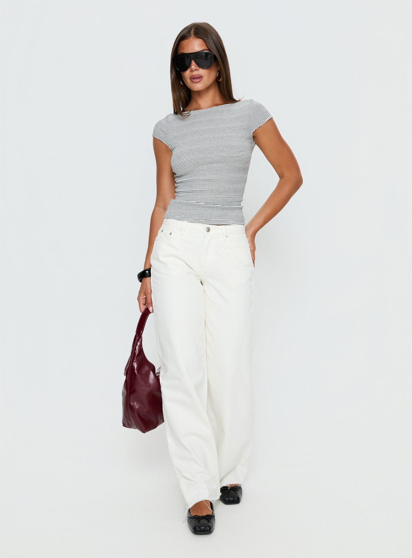 Darla Low Rise Straight Leg Jean White - Image 3