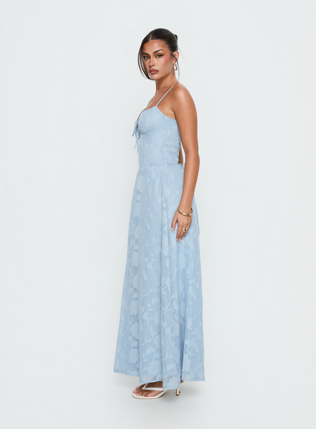 Members Only Maxi Dress Blue Burnout - Image 3