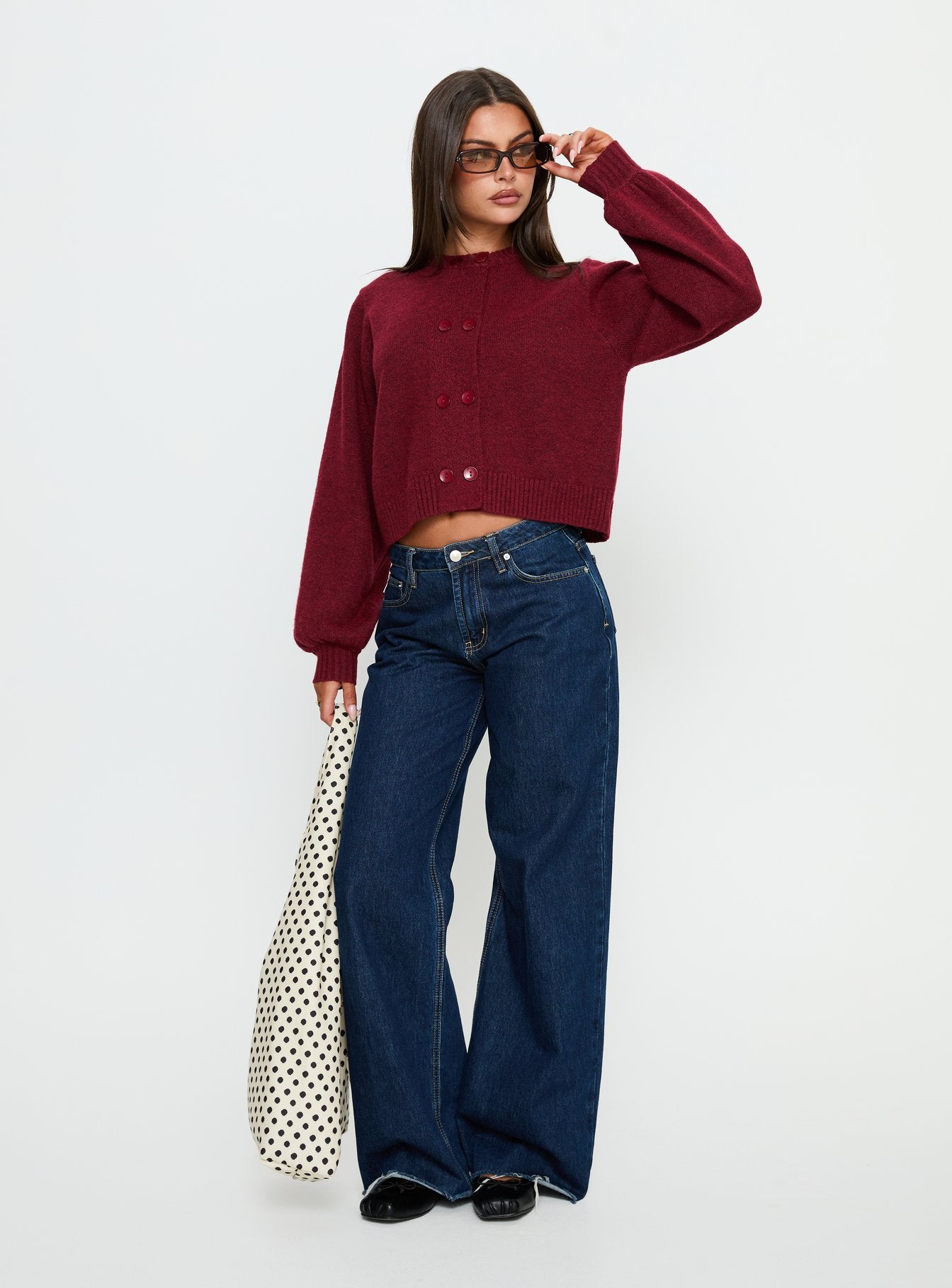 Kammi Button Up Cardigan Red - Image 3