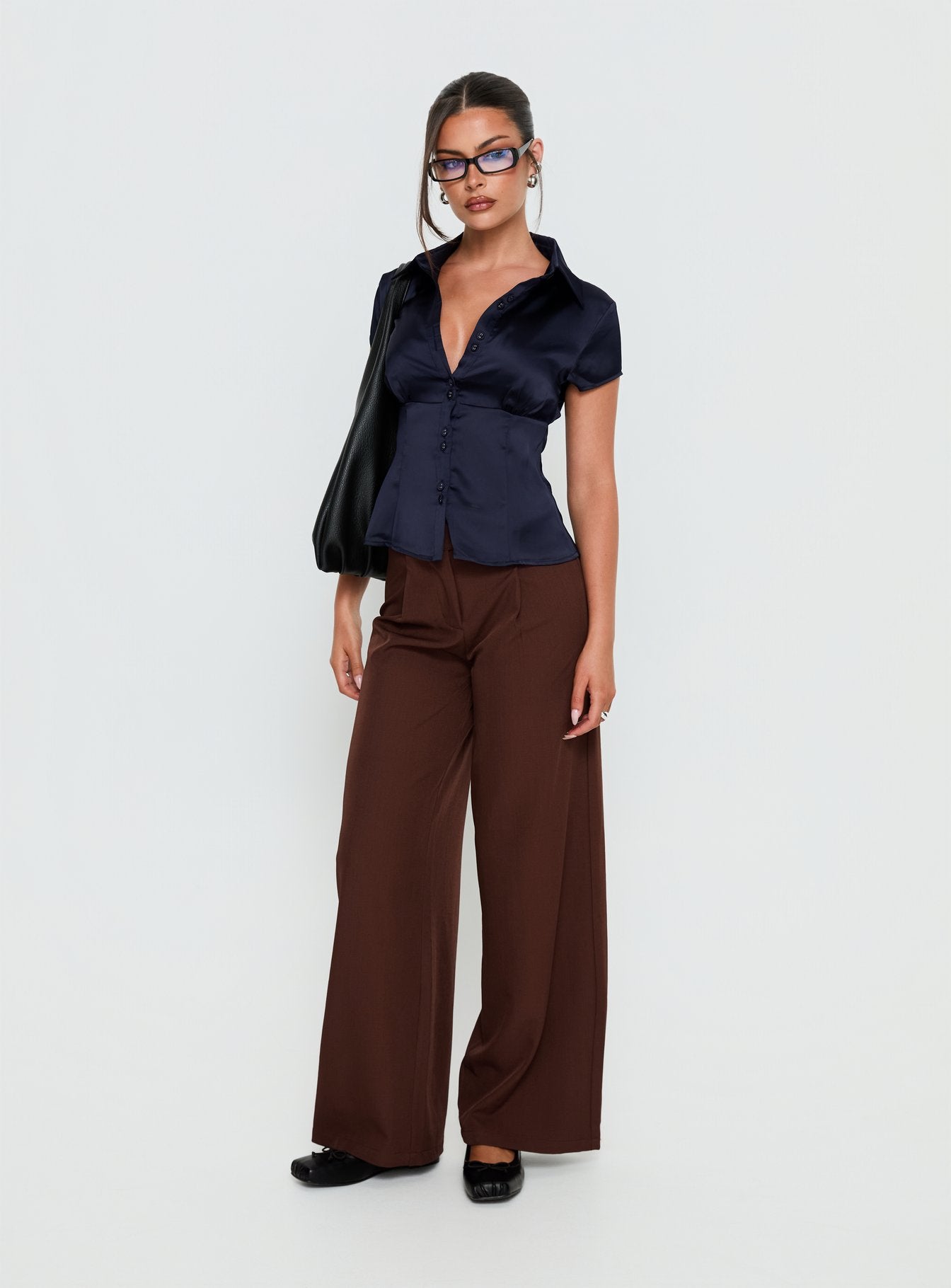Alternative view of Alys Cut Out Straight Leg Pant Brown