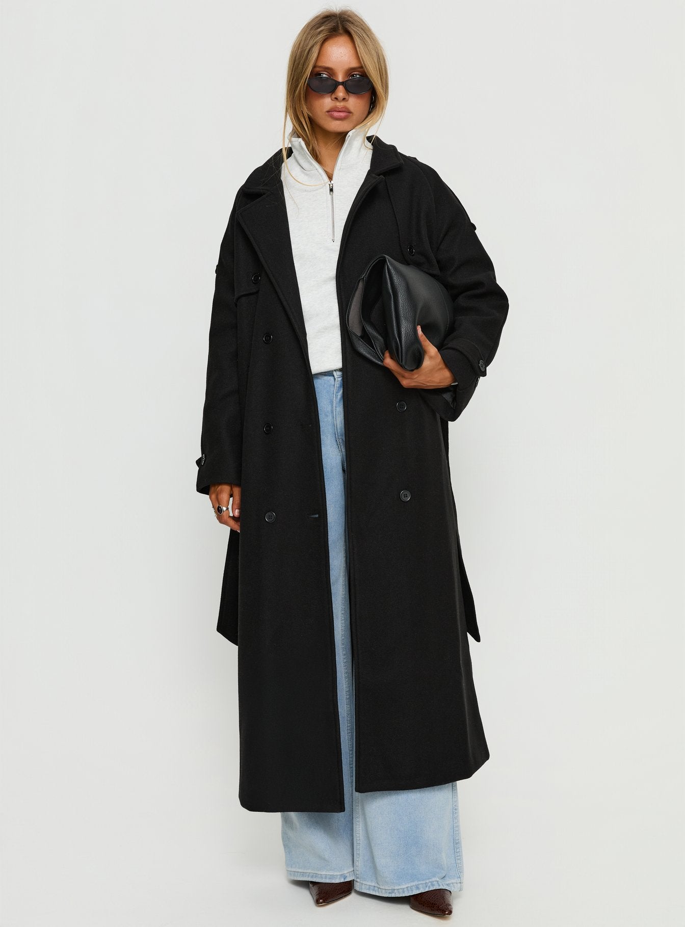 Alternative view of Rylanne Longline Trench Coat Black