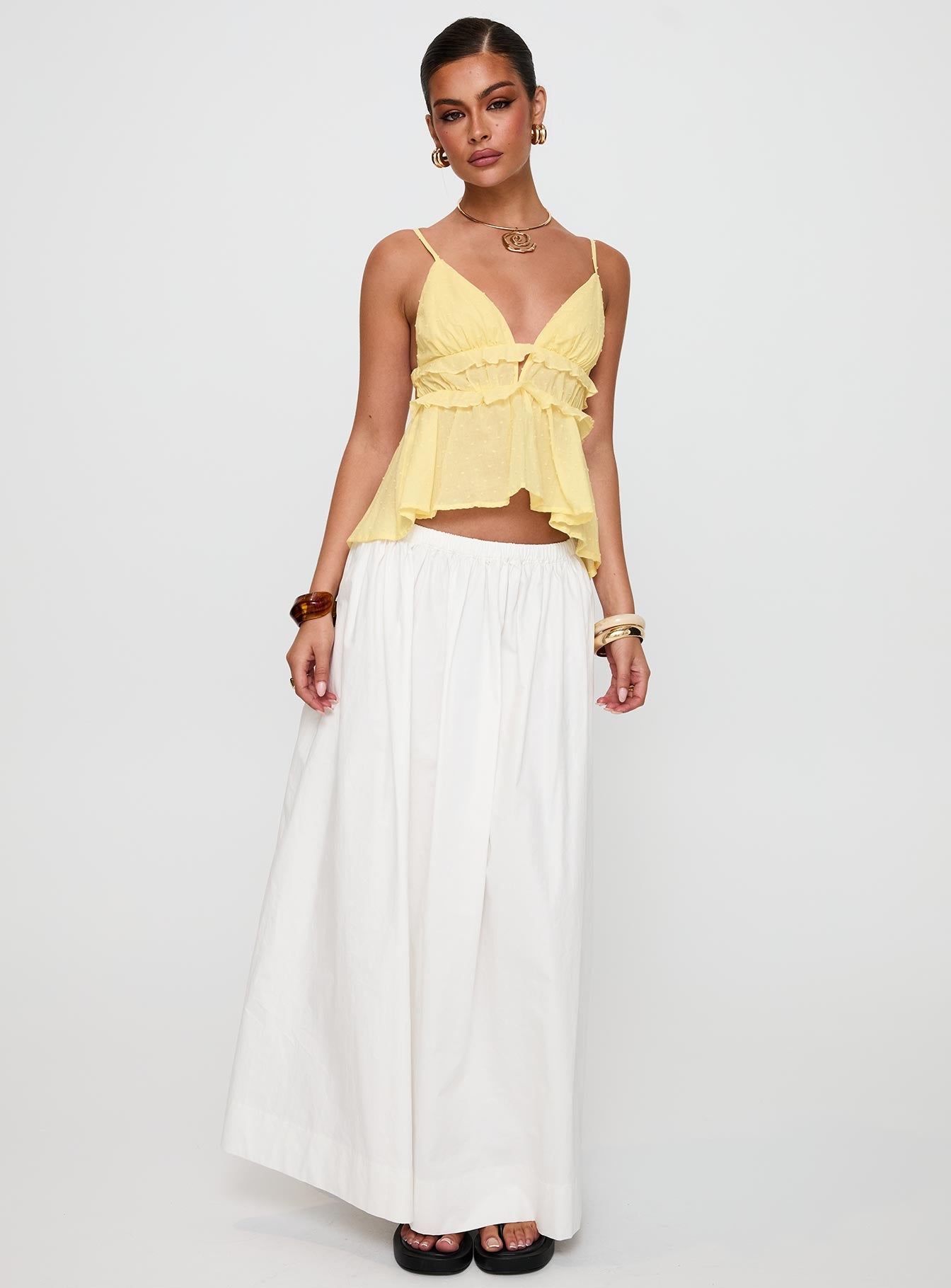 Blondelle Frill Detail Top Yellow - Image 3