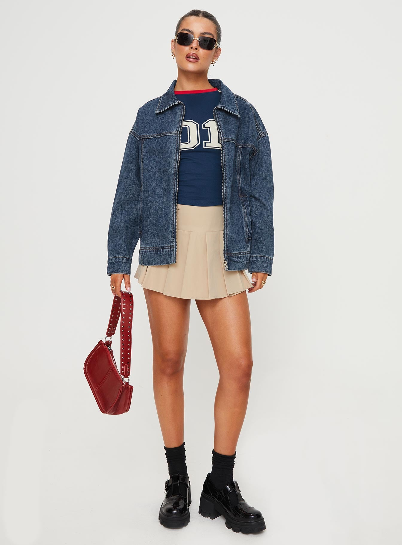 Goldsmith Denim Bomber Jacket Mid Wash - Image 3