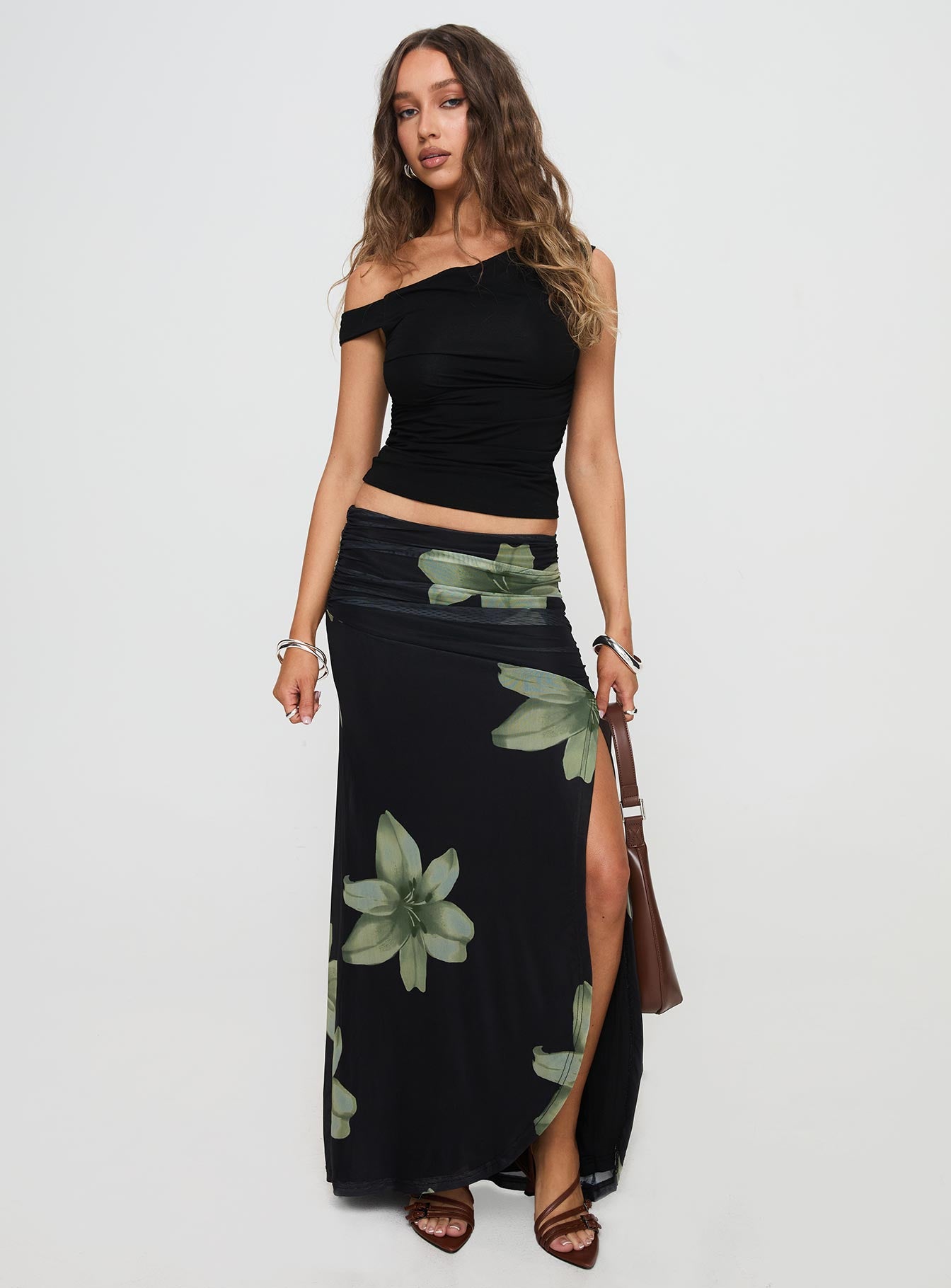 Cooperi Maxi Skirt Black Floral - Image 3