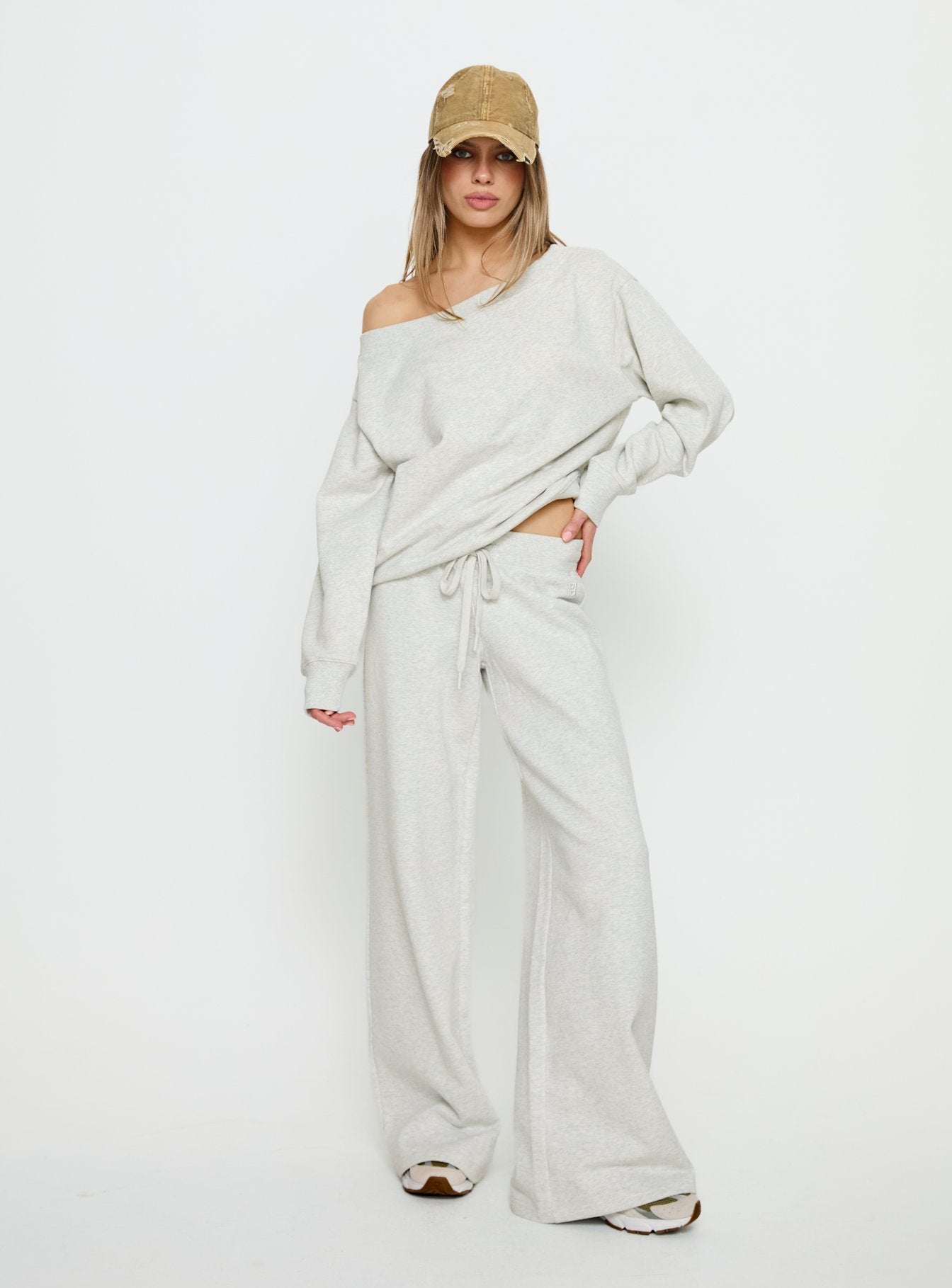 Dodie Wide Leg Pants Grey Marle - Image 3