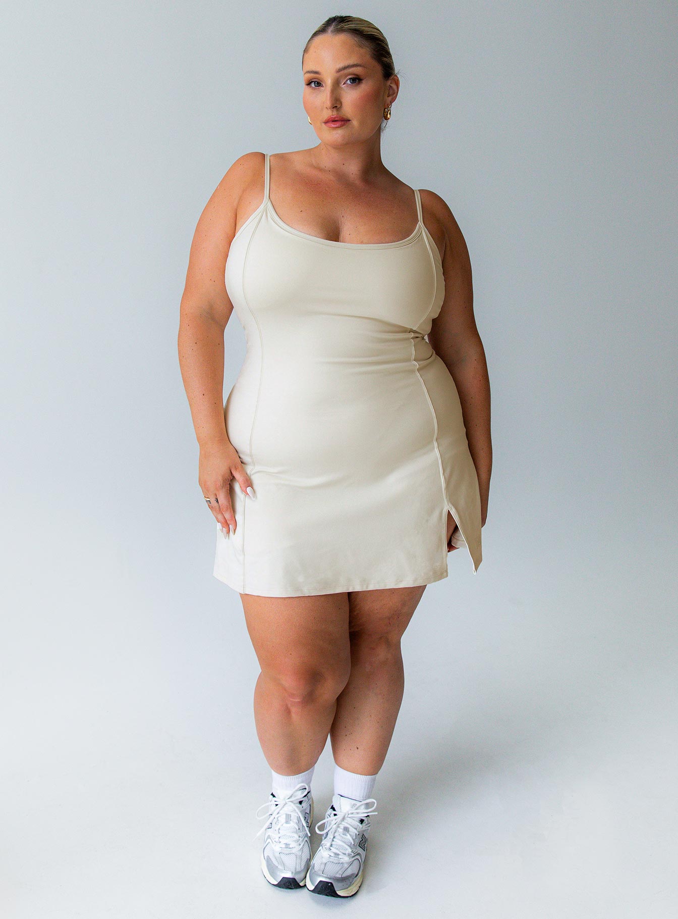Alternative view of Ambition Activewear Romper Latte Curve