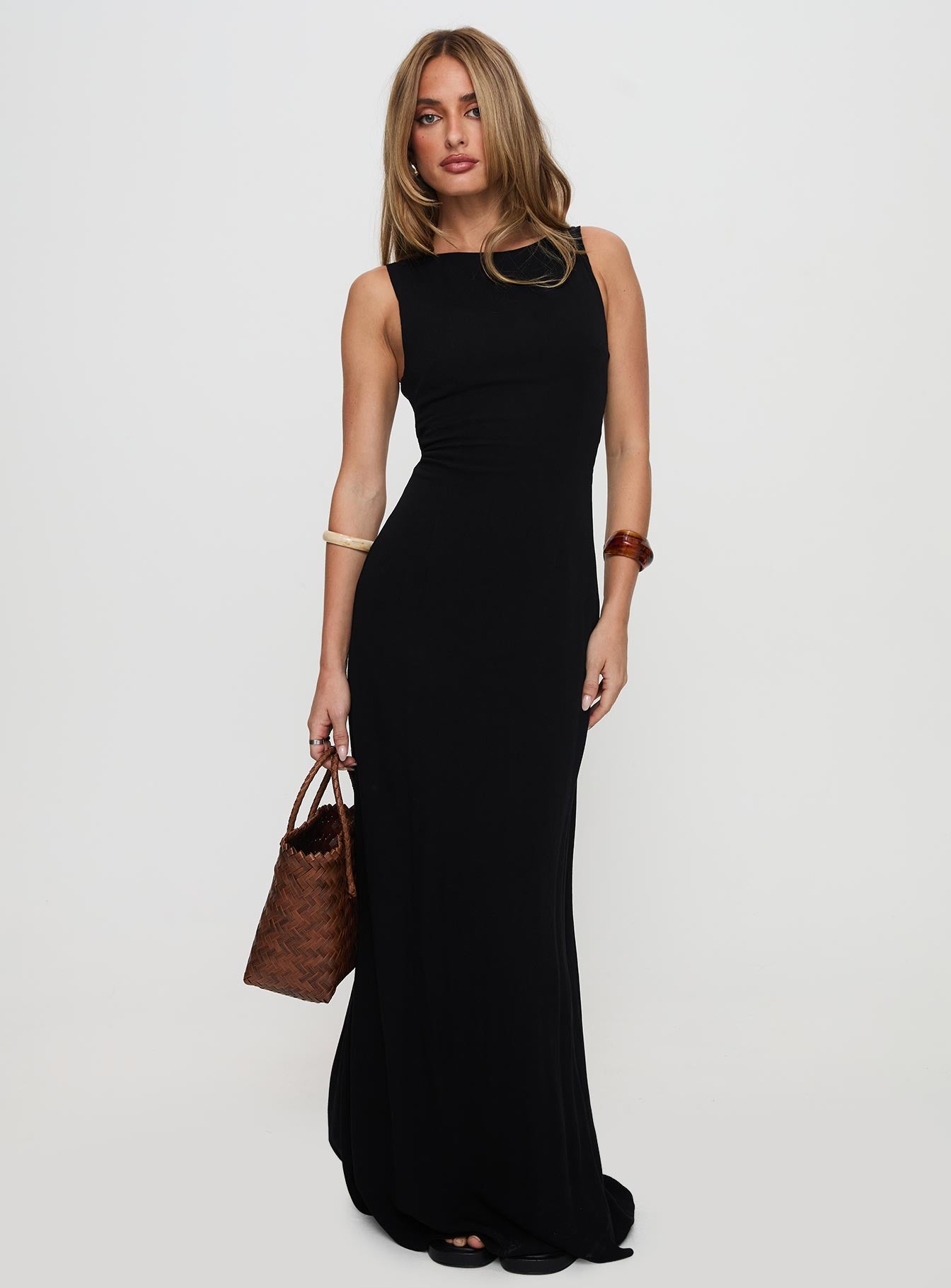 Ace Of Hearts Backless Maxi Dress Black Petite - Image 3