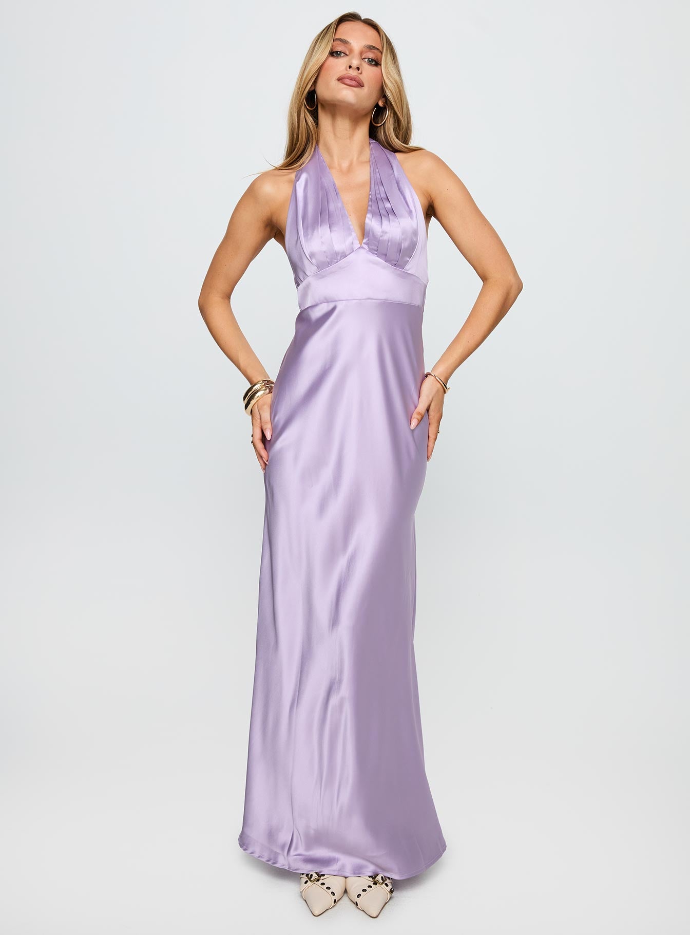Alternative view of Big Screen Halter Maxi Dress Lilac