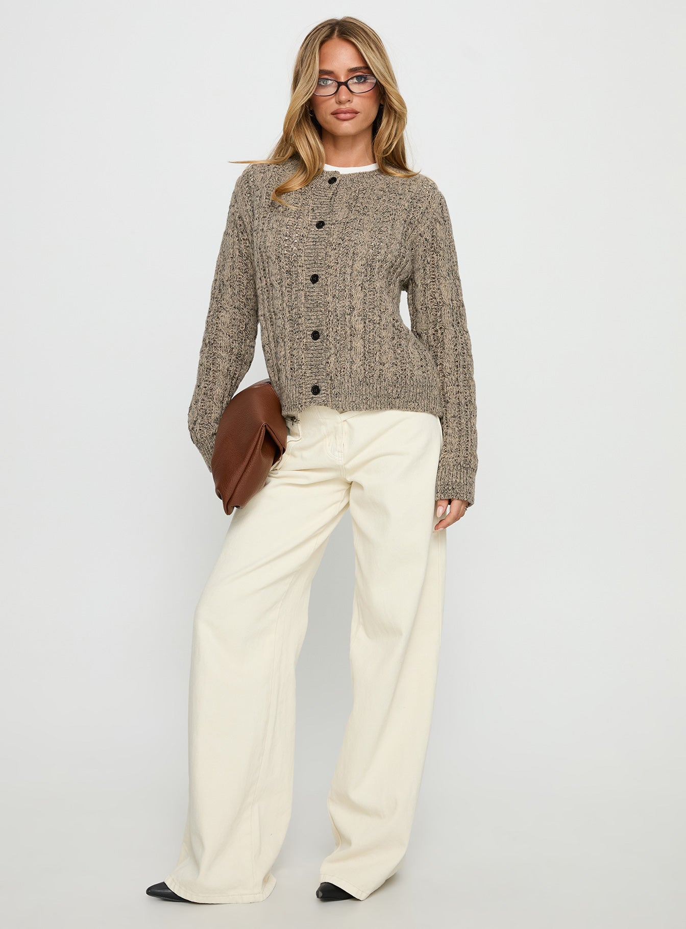 Alternative view of Kaytee Button Up Knit Cardigan Grey
