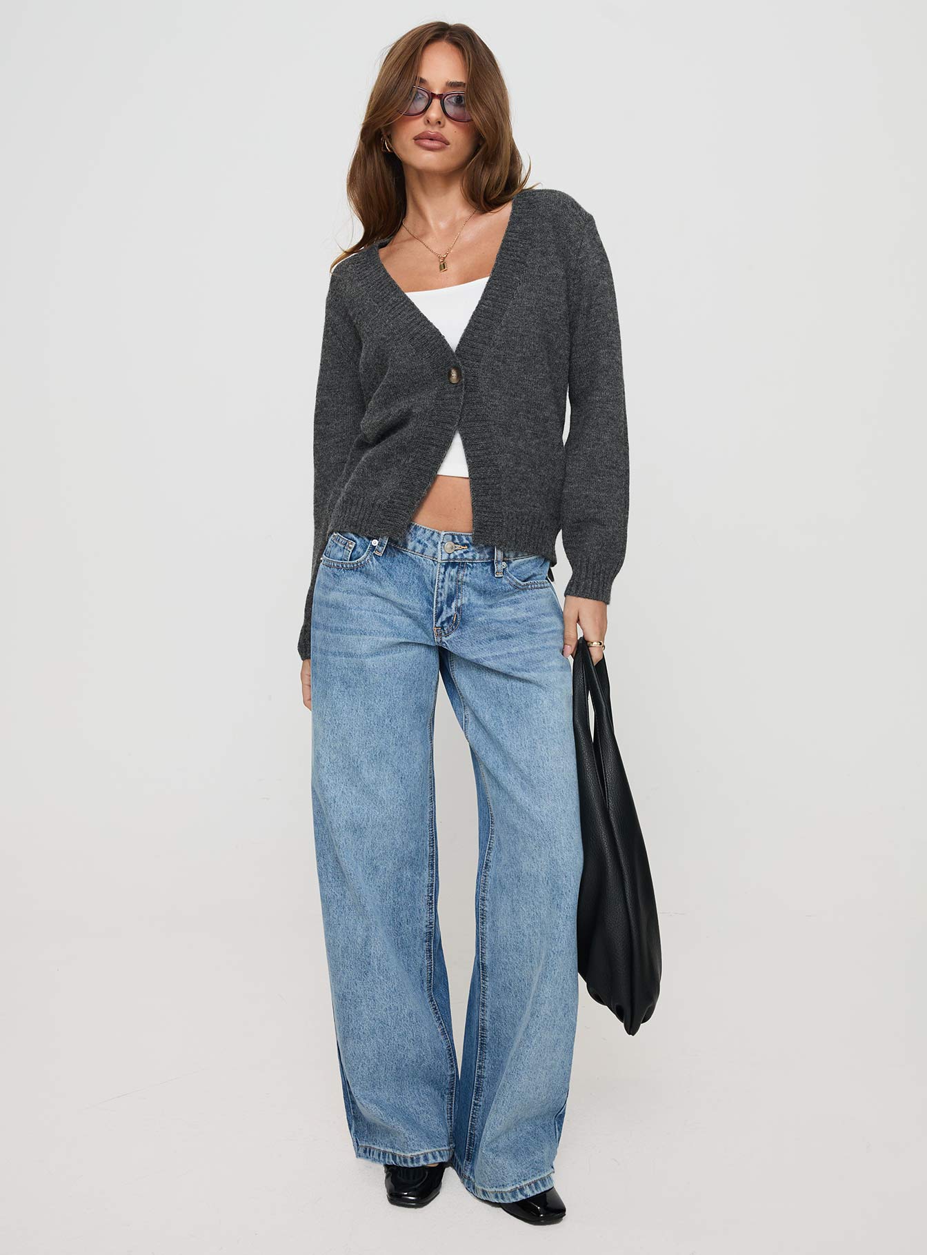 Alternative view of Larkins Cardigan Grey