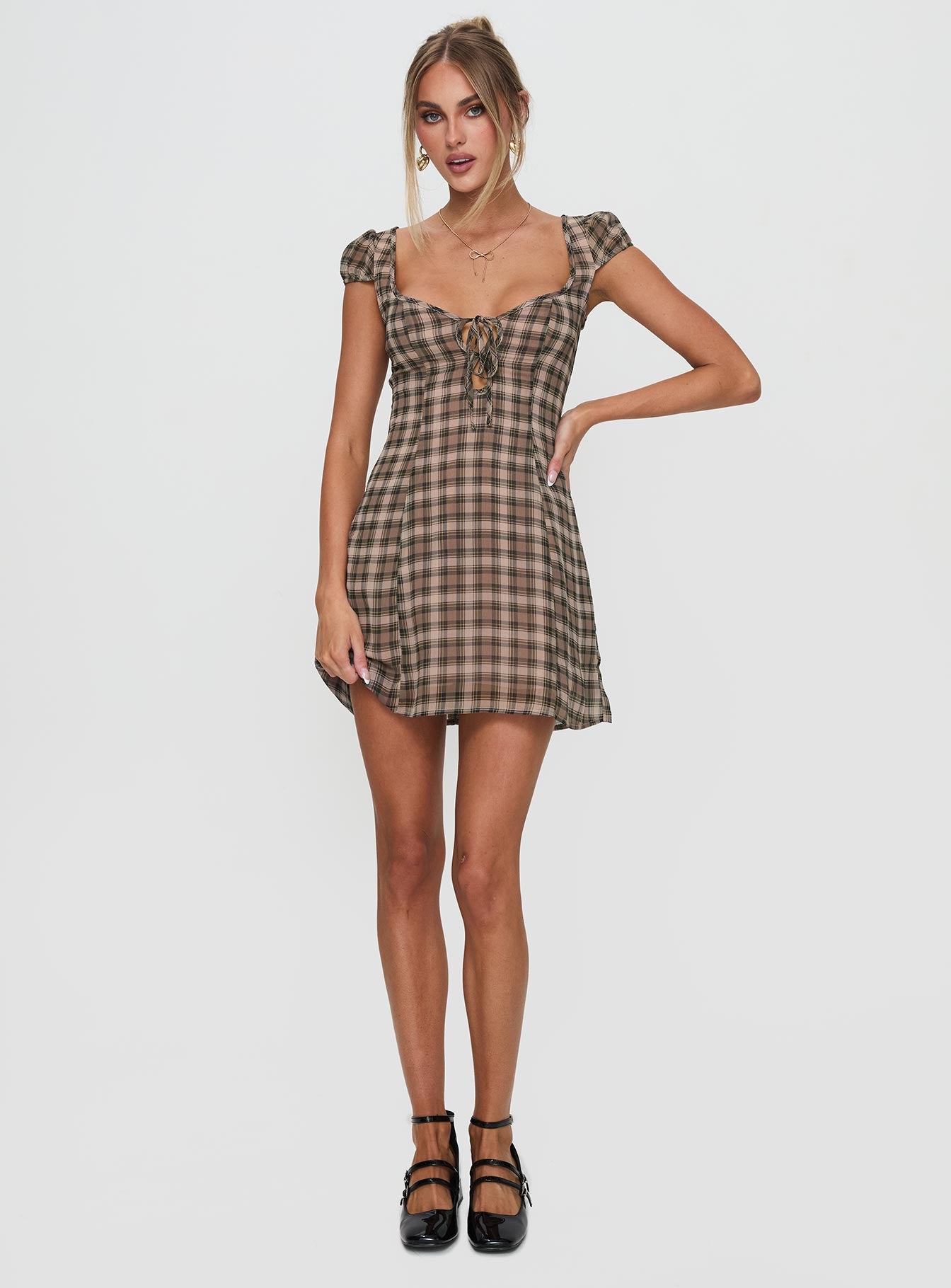 Alora Mini Dress Check Multi - Image 3