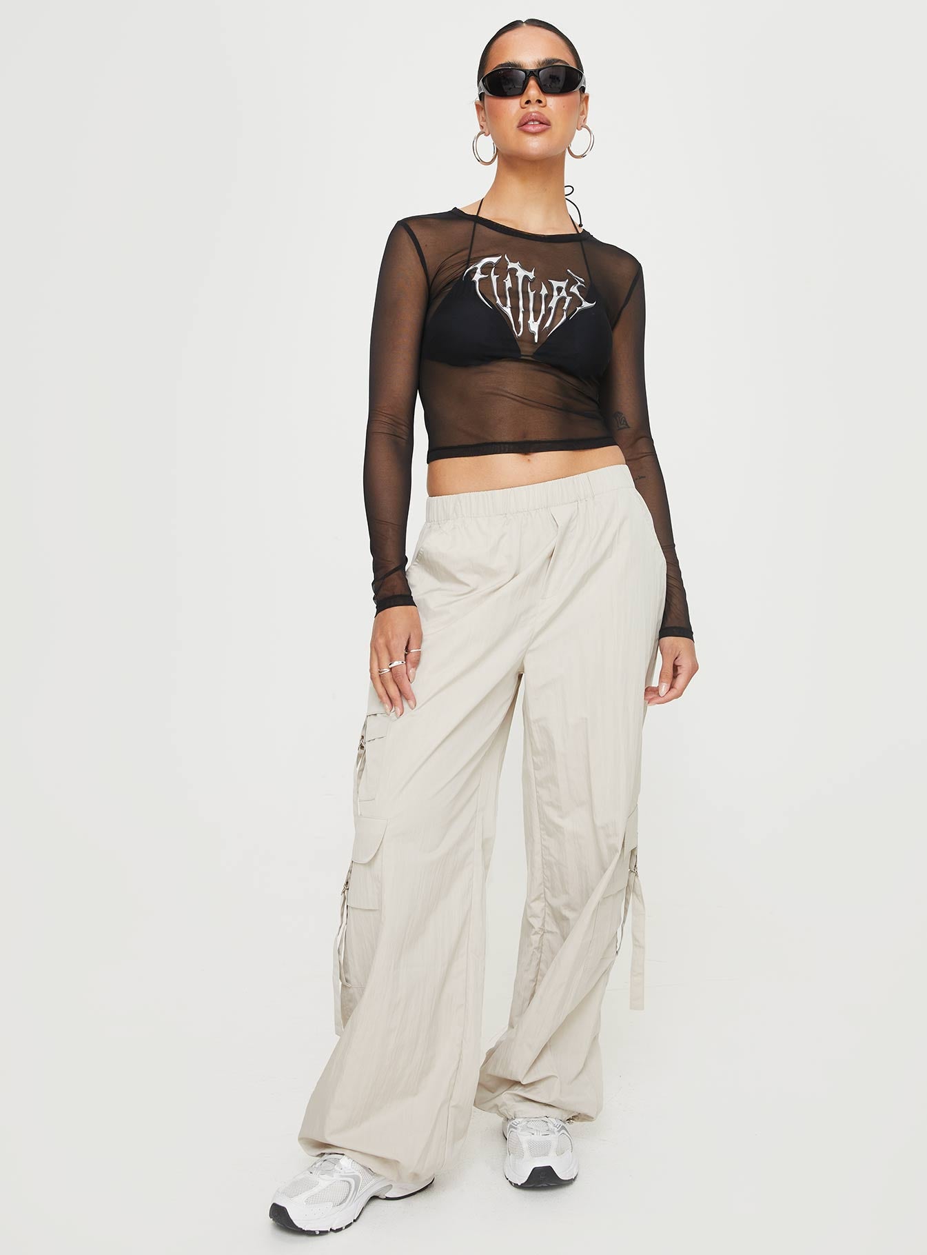 Alternative view of Future Mesh Long Sleeve Top Black