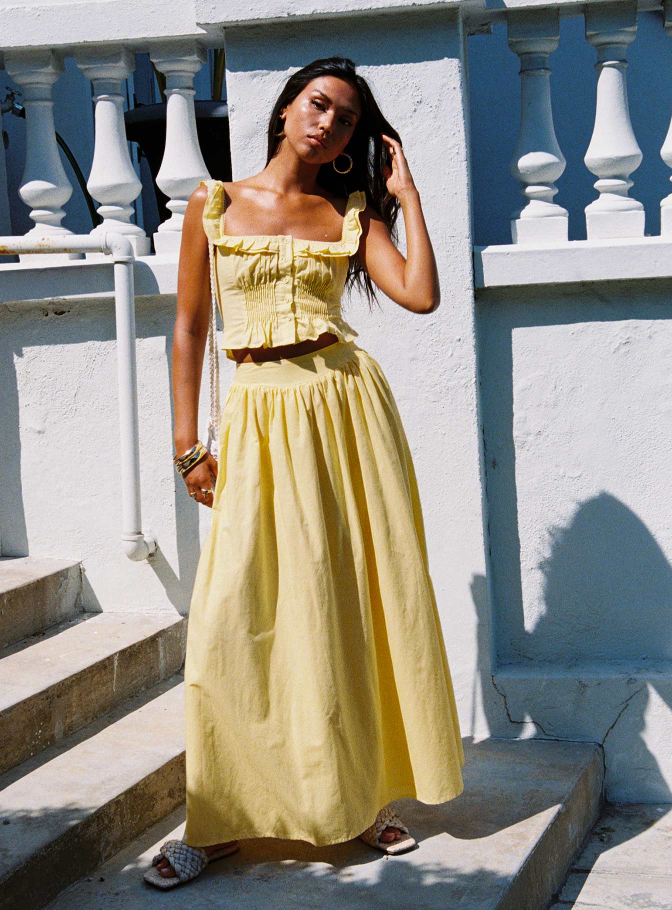 Alternative view of Isadoria Frill Top Yellow
