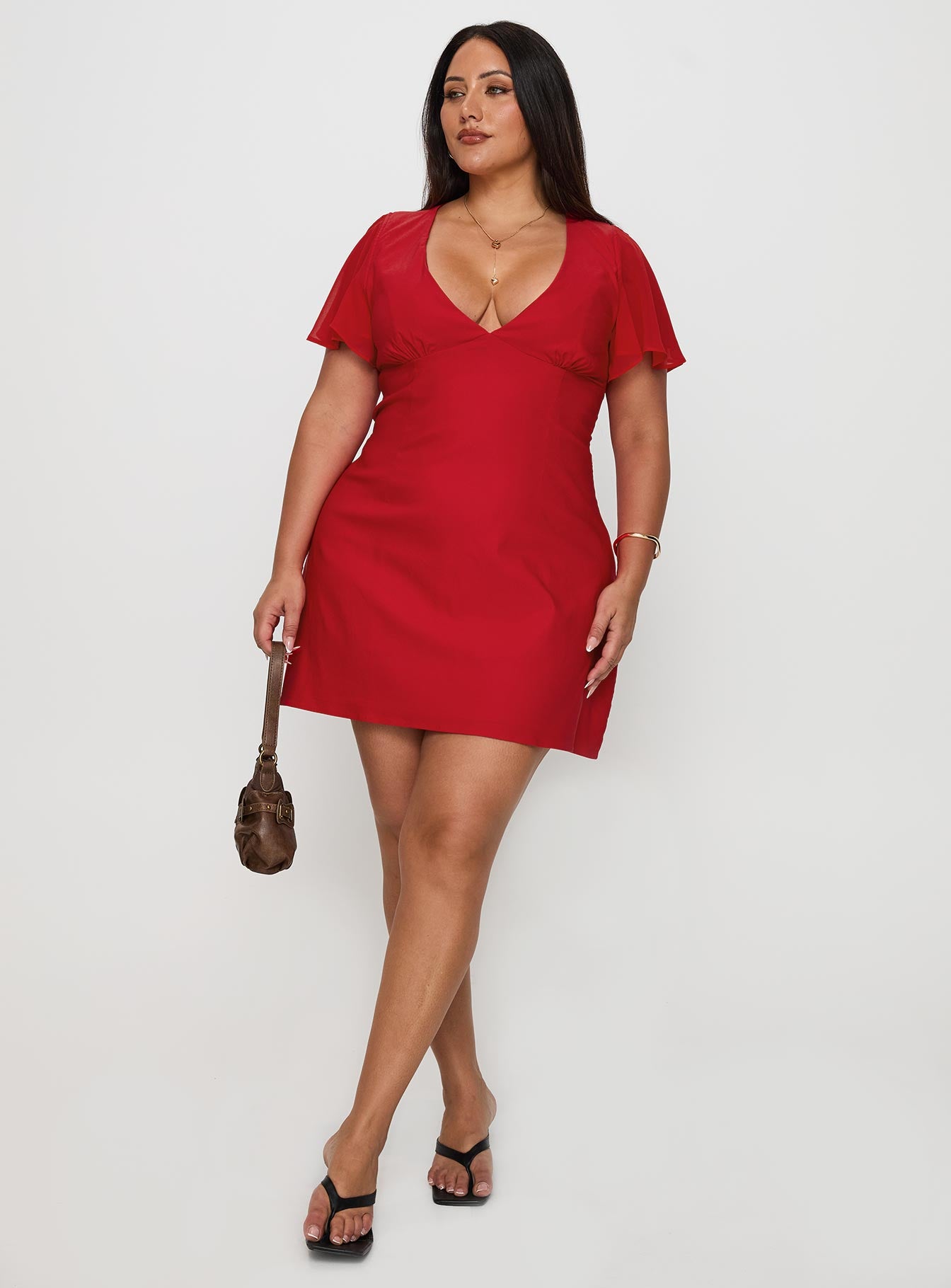 Florie Corset Mini Dress Red Curve - Image 3