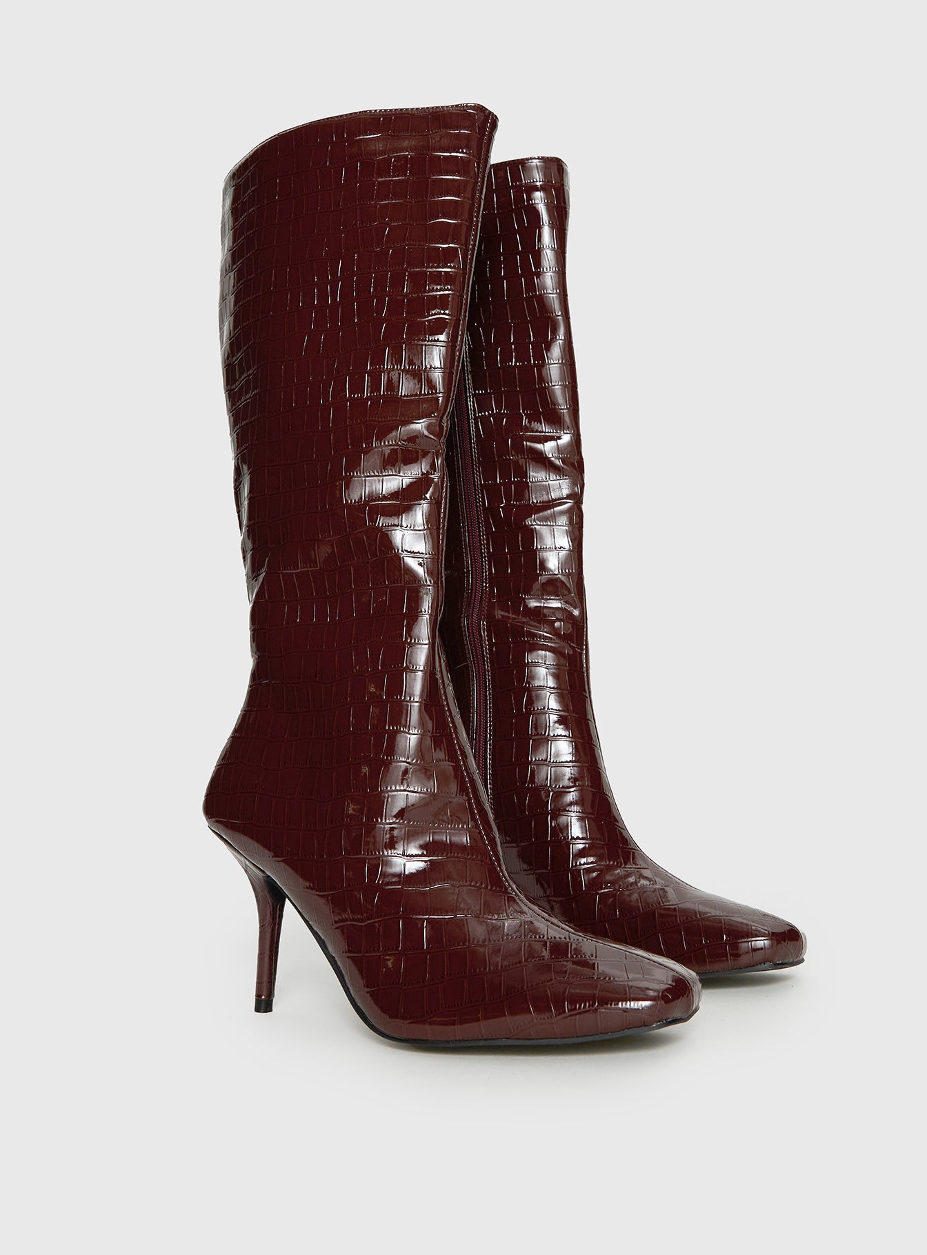 Alternative view of Alexx Knee High Boots Burgundy
