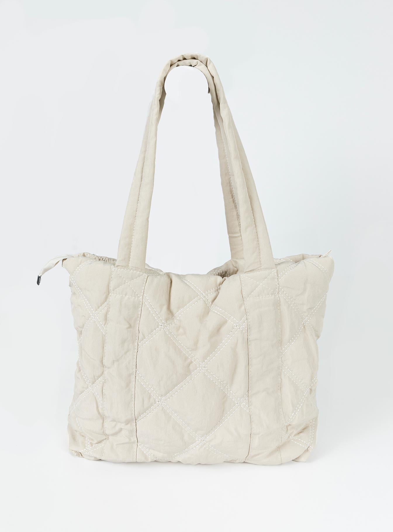 Alternative view of Jovie Nylon Quilted Tote Beige
