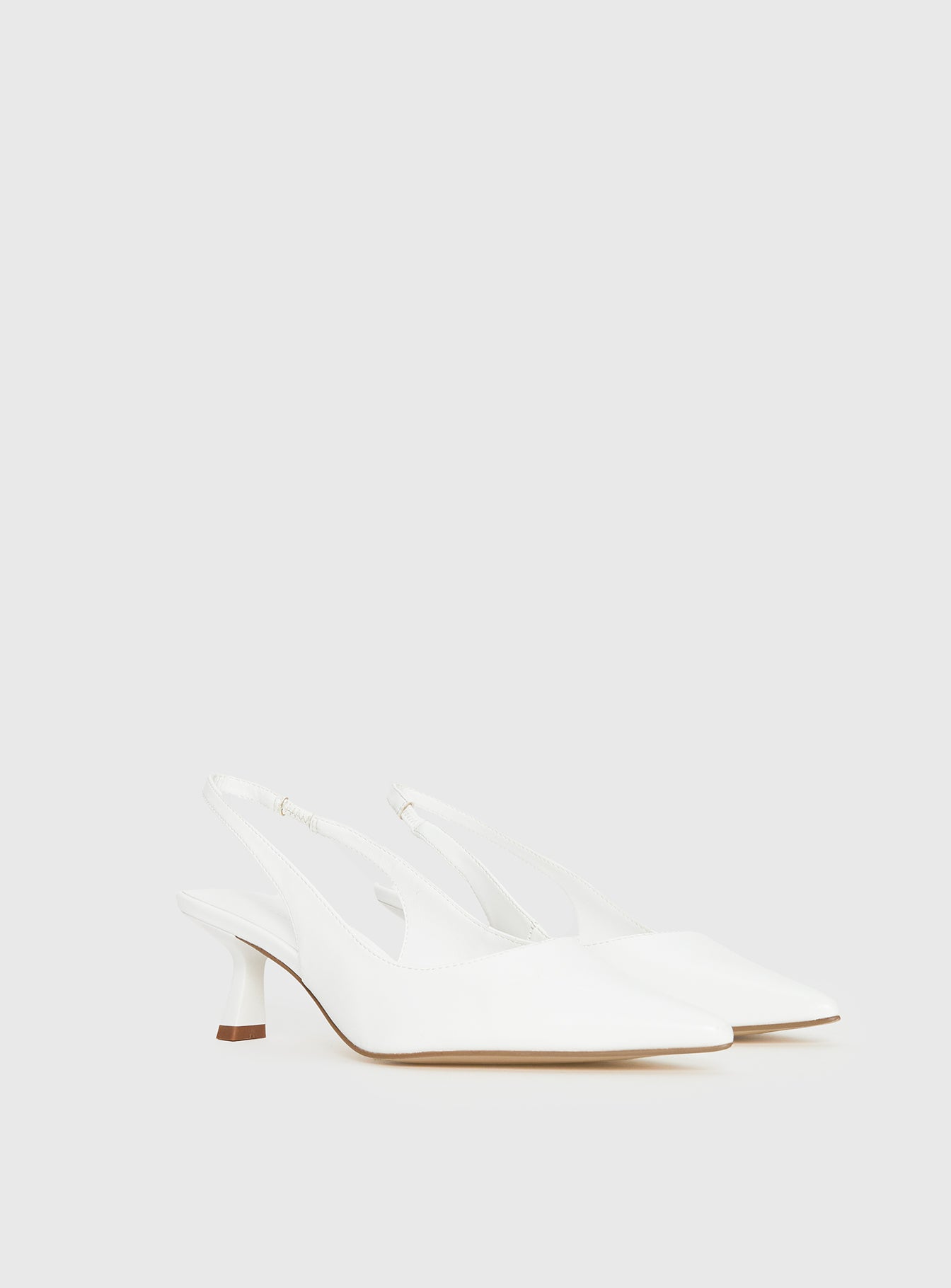 Denalia Pointed Toe Heels White Matte - Image 3