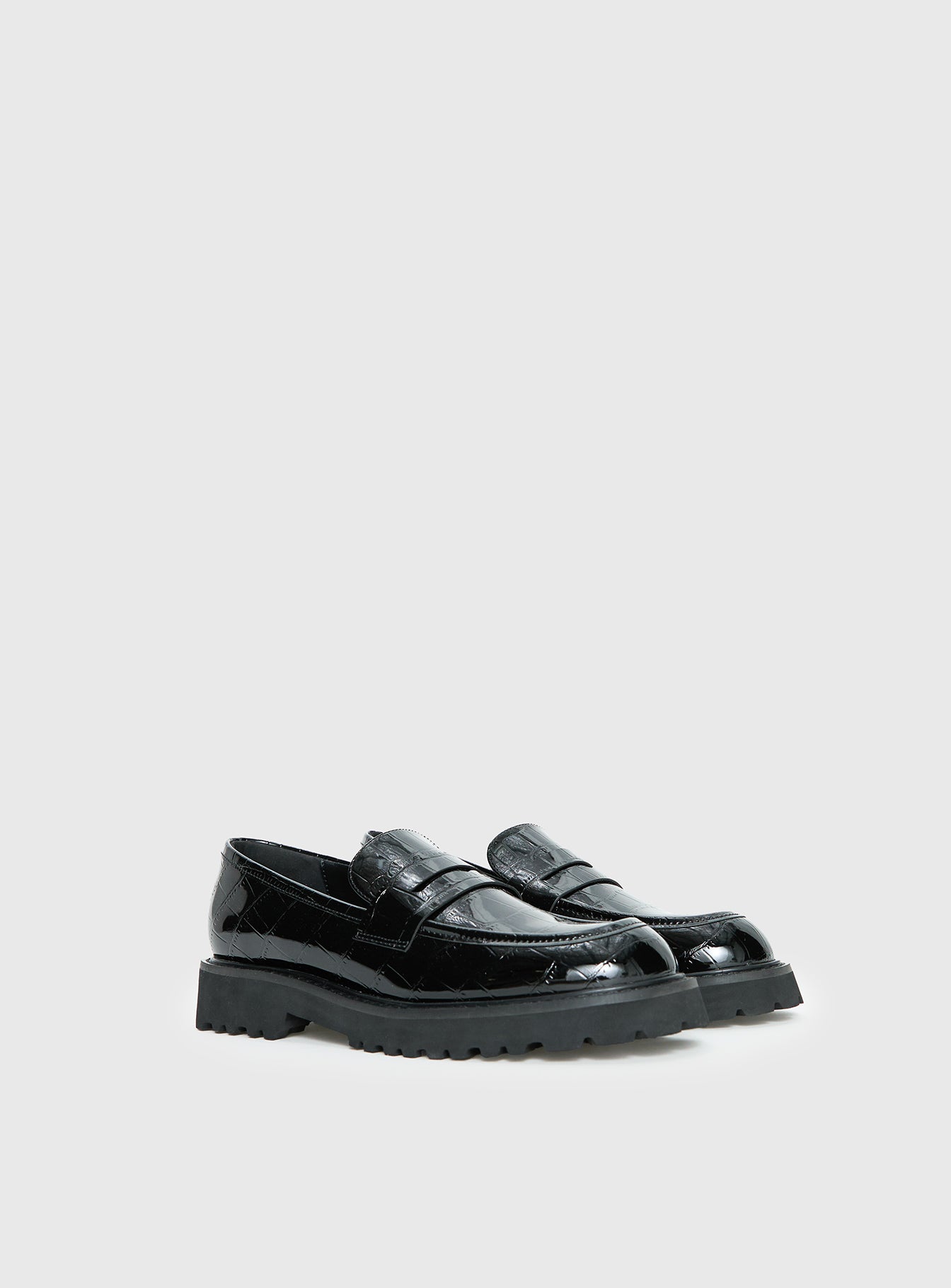 Alternative view of Face The Wind Faux Leather Loafers Black