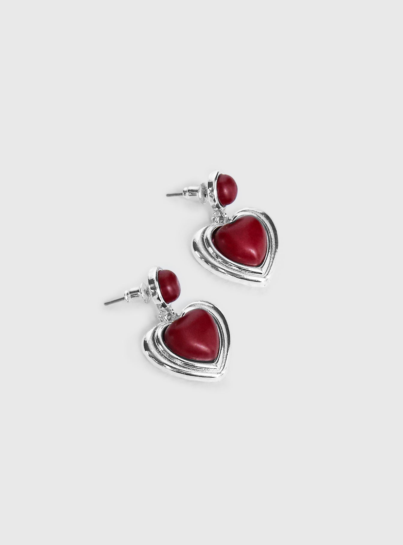Blanchette Earrings Silver / Red - Image 3