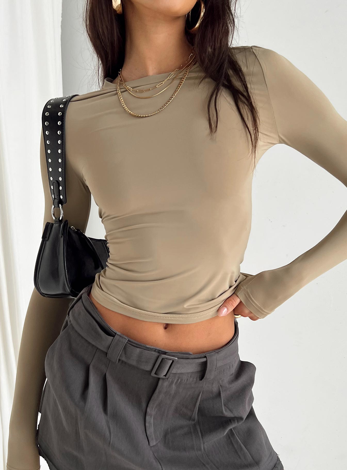 Arnim Long Sleeve Top Latte - Image 3